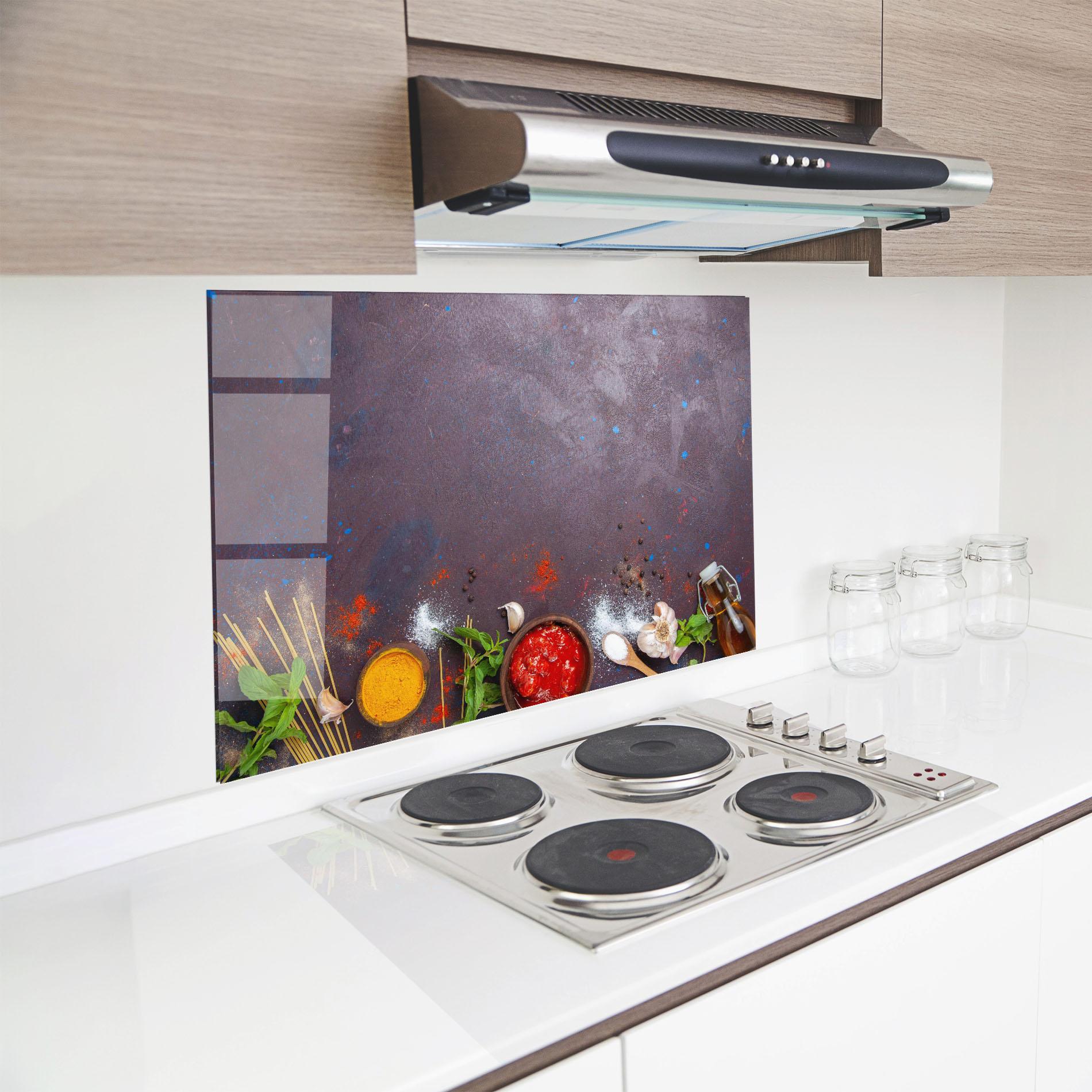 Konyhai üveg hátfal Tomato Sauce mockup 8