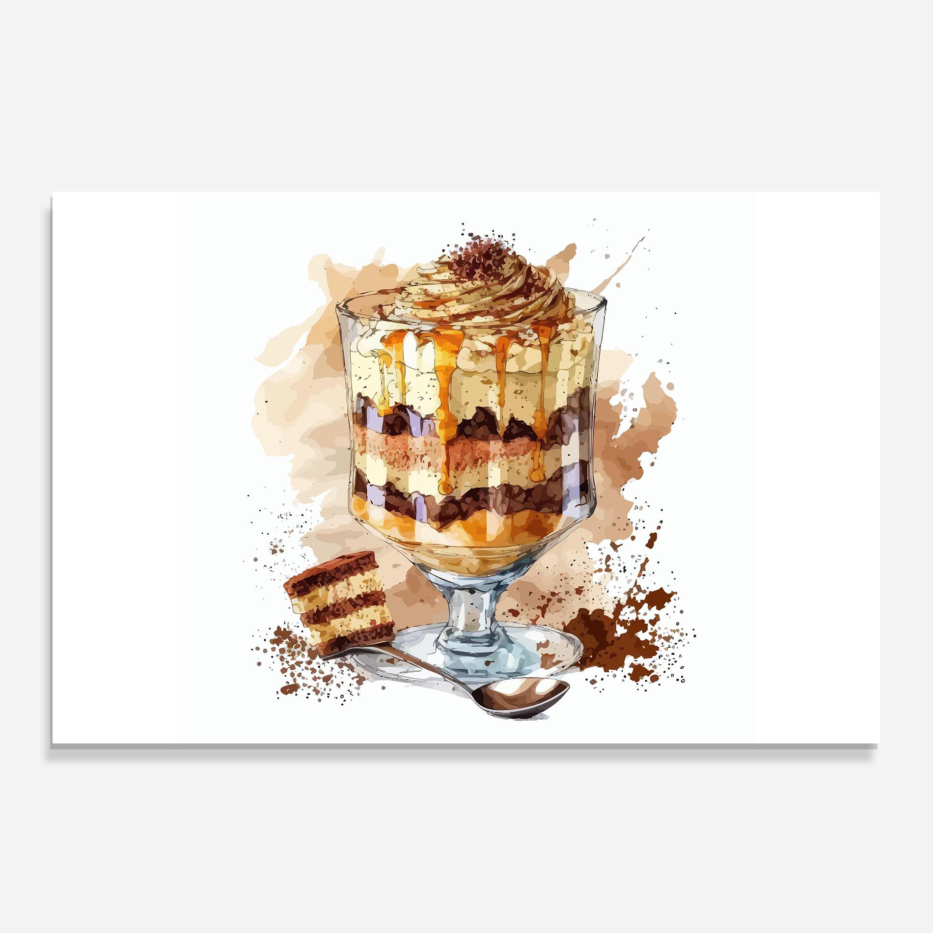 Konyhai üveg hátfal Cup Dessert mockup 0