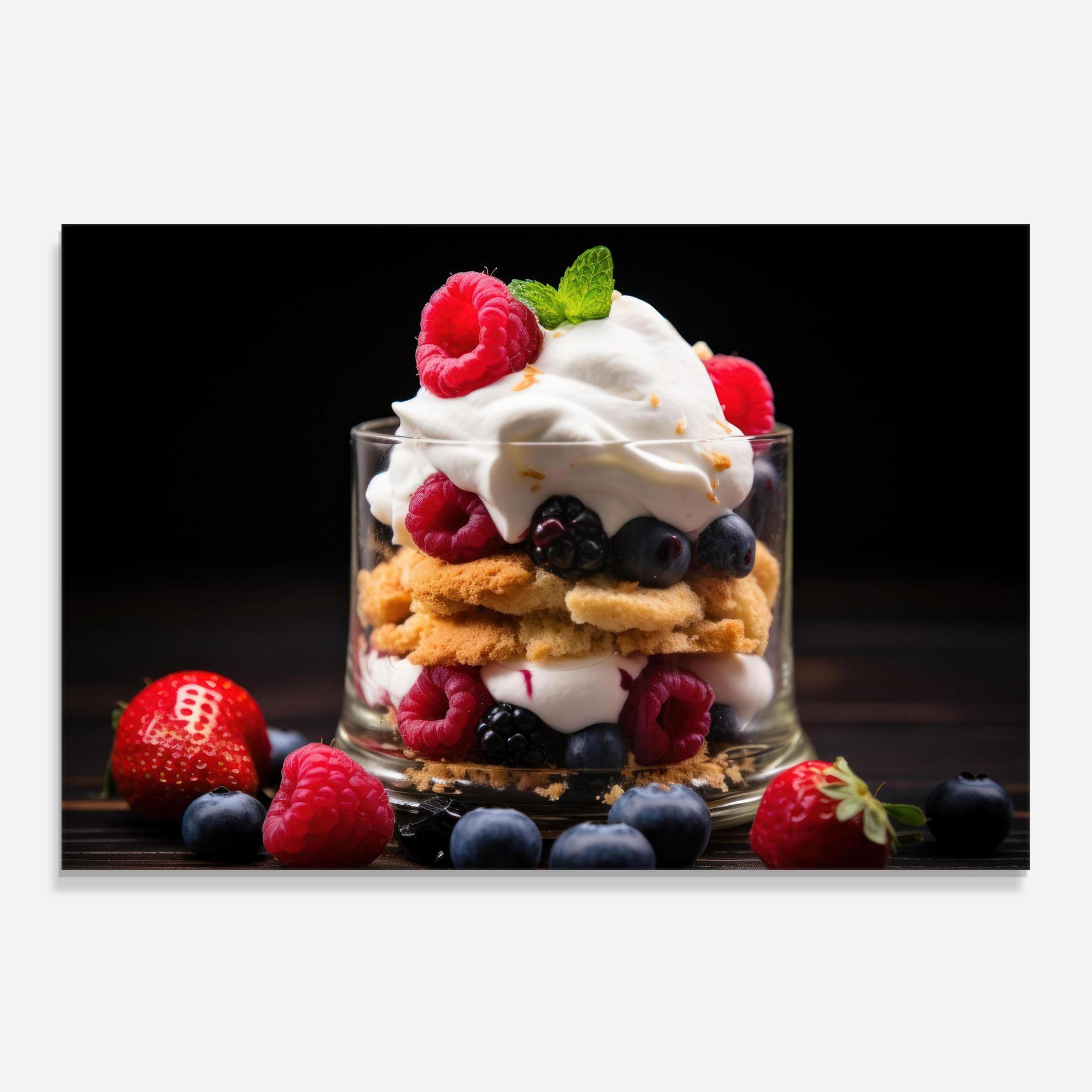Konyhai üveg hátfal Cup Fruit Dessert mockup 0