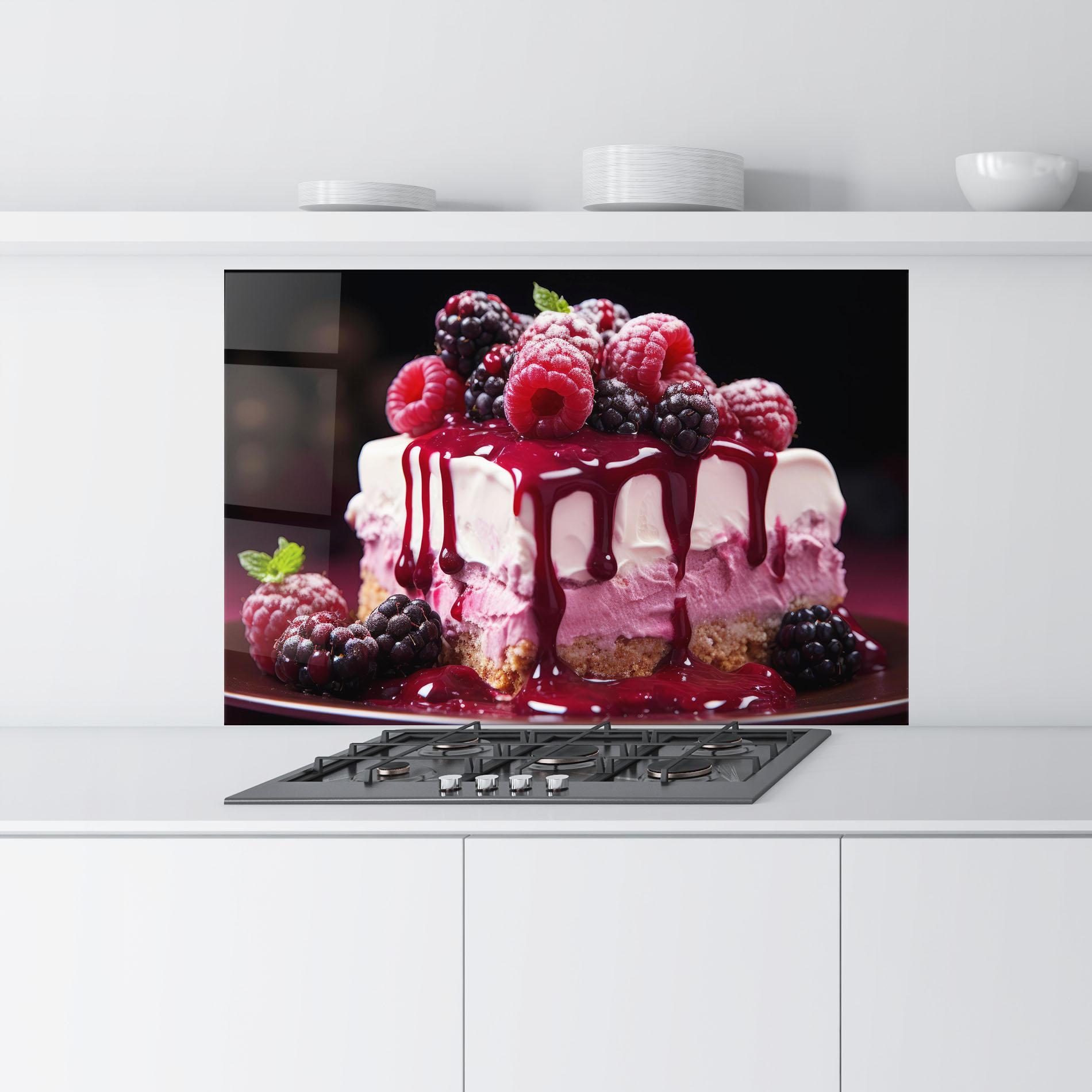 Konyhai üveg hátfal Berries Cream mockup 9