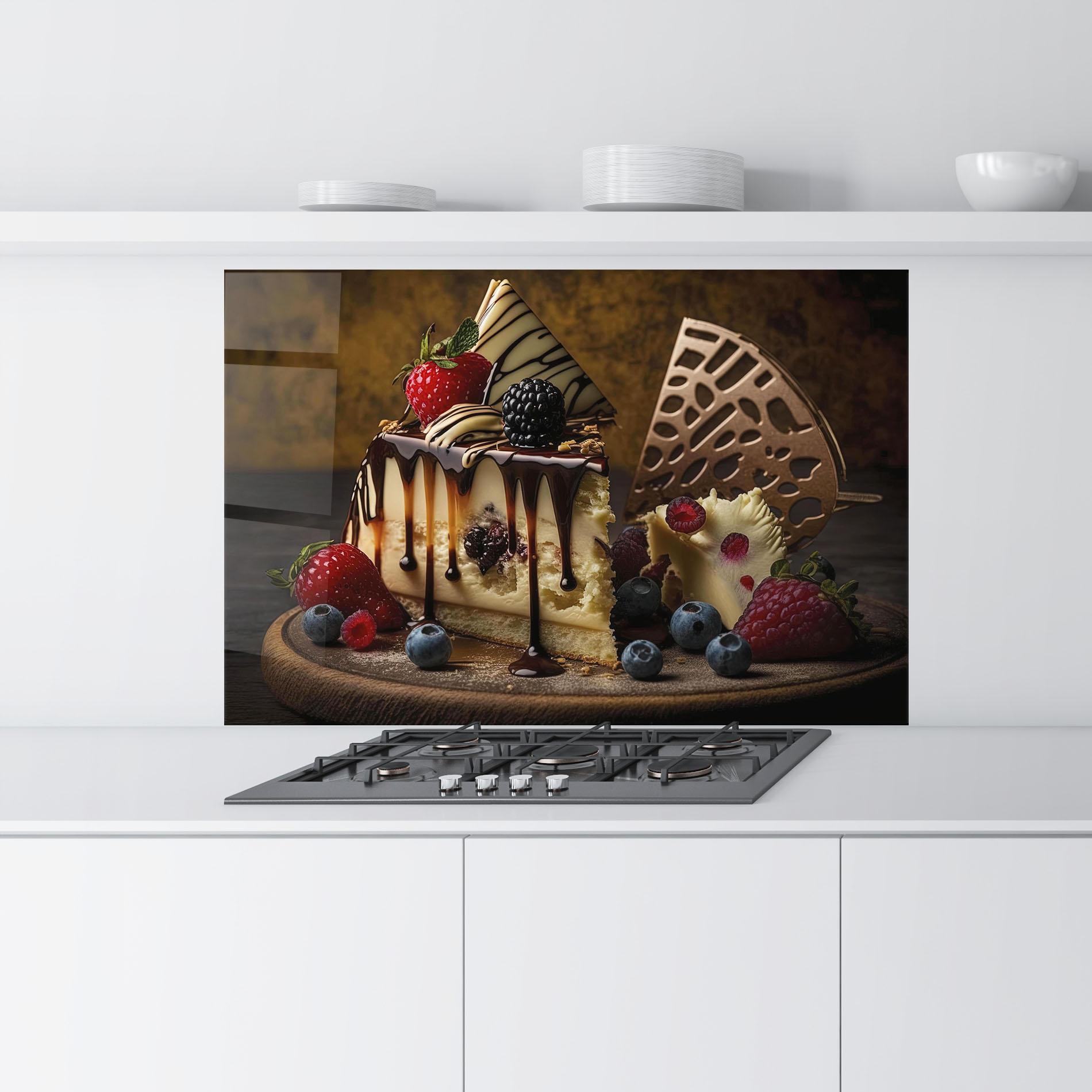Konyhai üveg hátfal Cheesecake Chocolate mockup 9