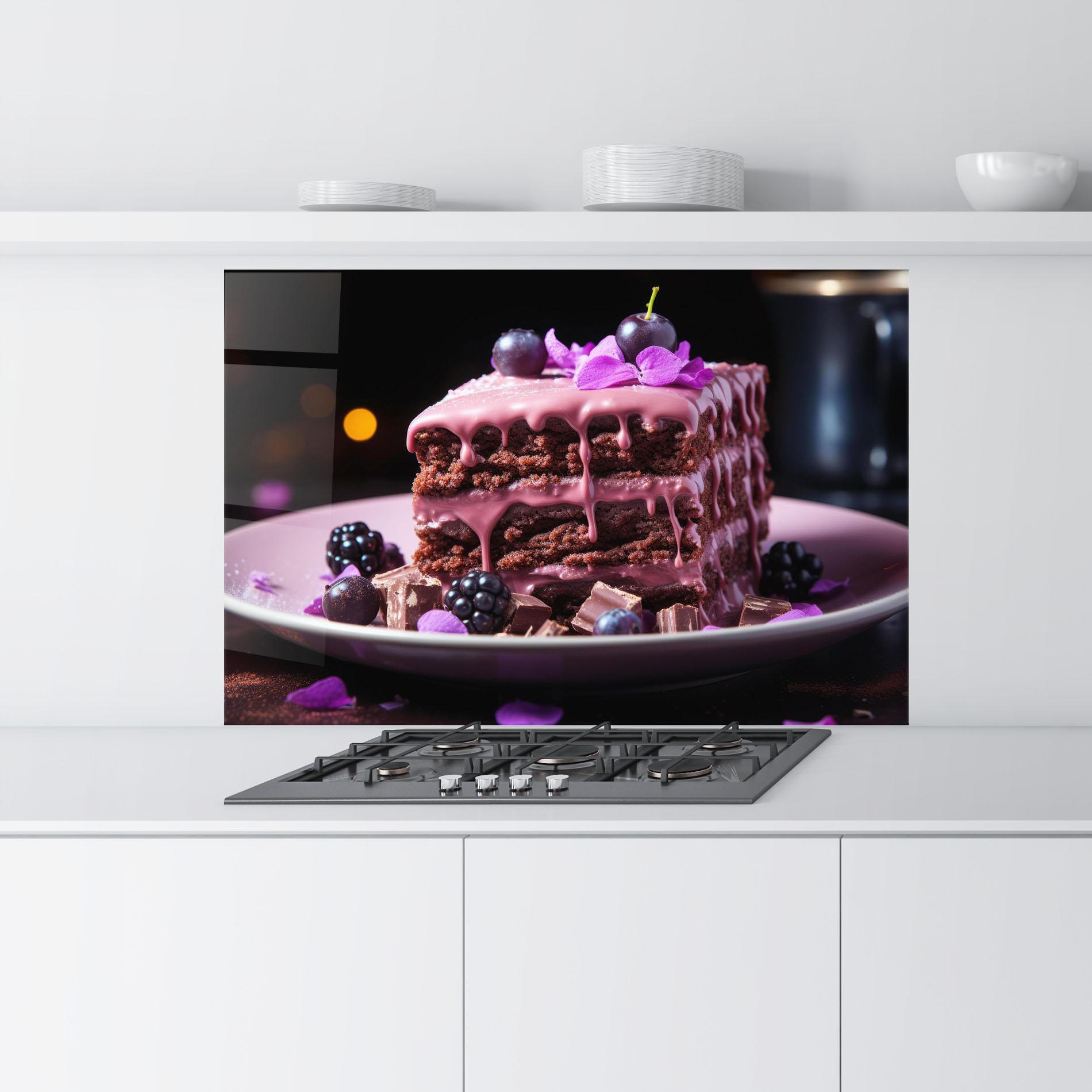 Konyhai üveg hátfal Chocolate Berries mockup 9