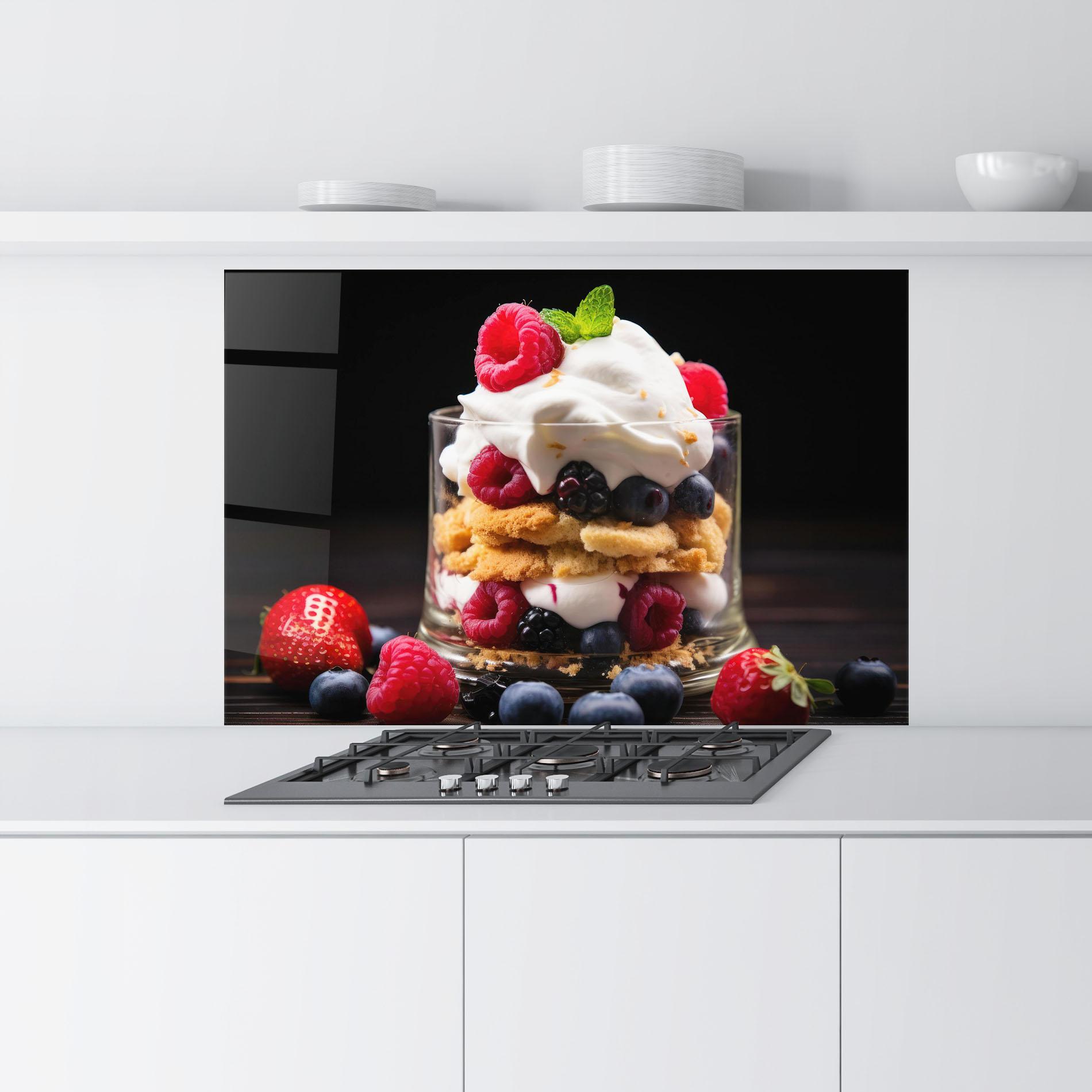 Konyhai üveg hátfal Cup Fruit Dessert mockup 9