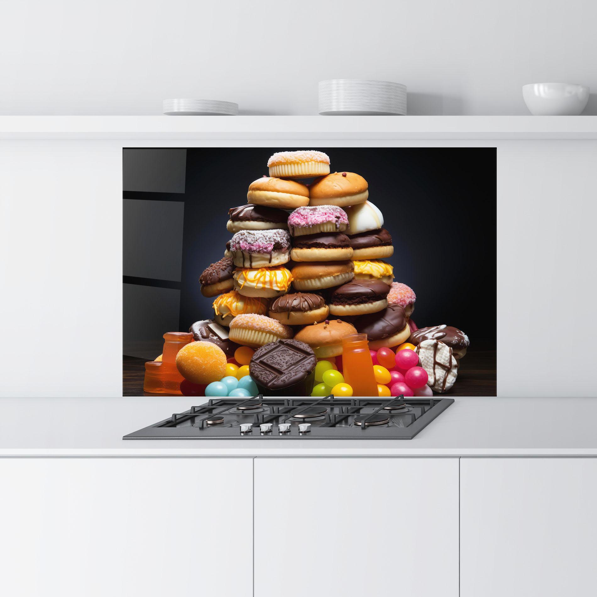 Konyhai üveg hátfal Donuts mockup 9