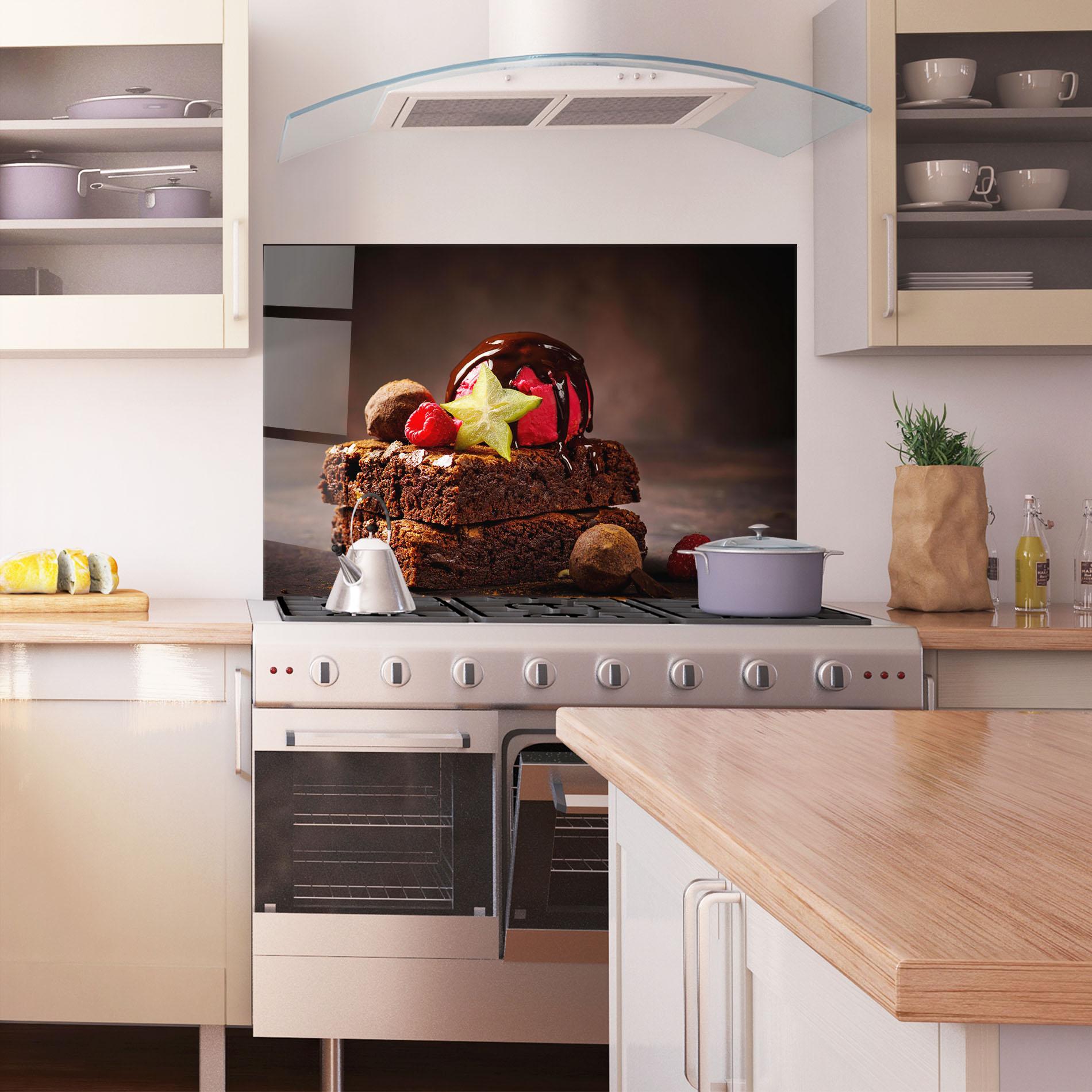 Konyhai üveg hátfal Chocolate Brownie mockup 1