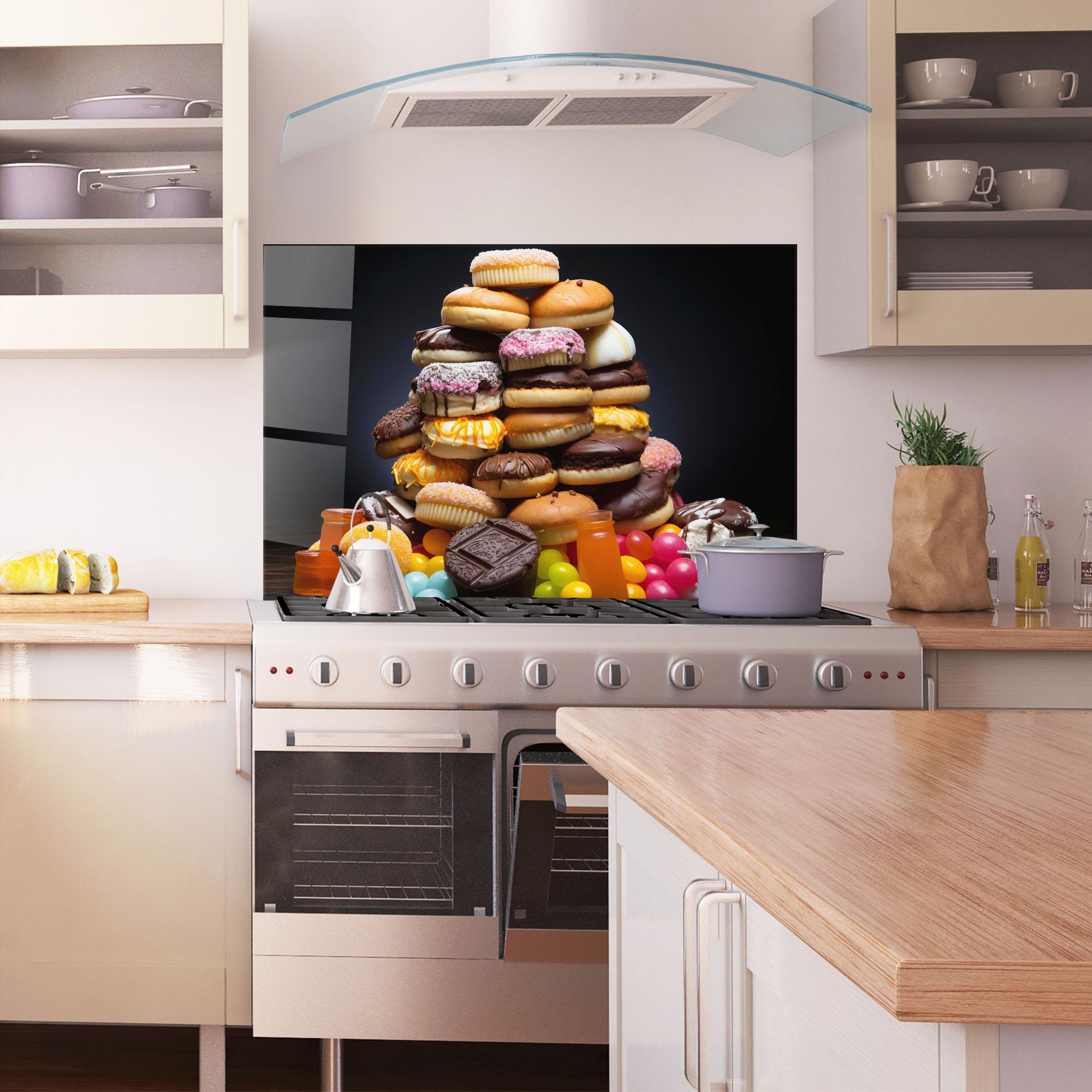 Konyhai üveg hátfal Donuts mockup 1