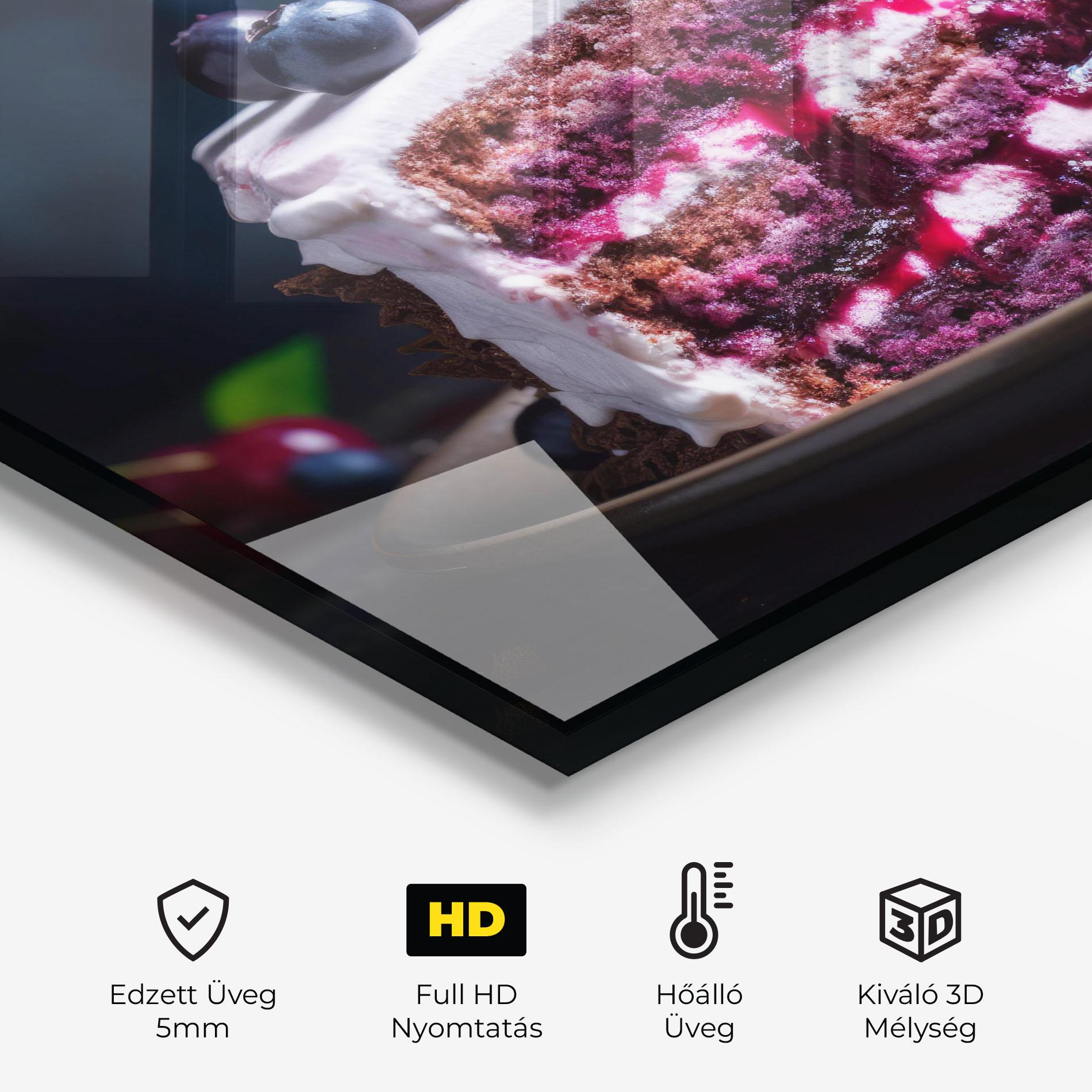 Konyhai üveg hátfal Cherries Cream mockup 2