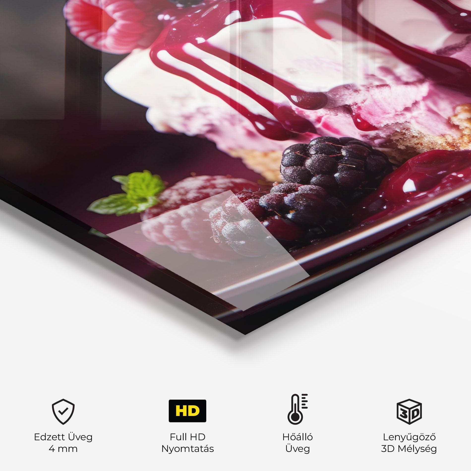 Konyhai üveg hátfal Berries Cream mockup 2