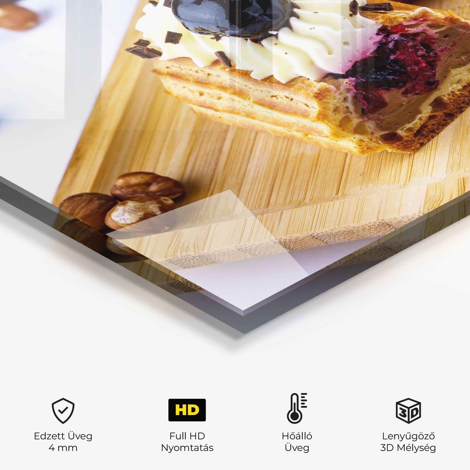 Konyhai üveg hátfal Blueberry Eclair mockup 2