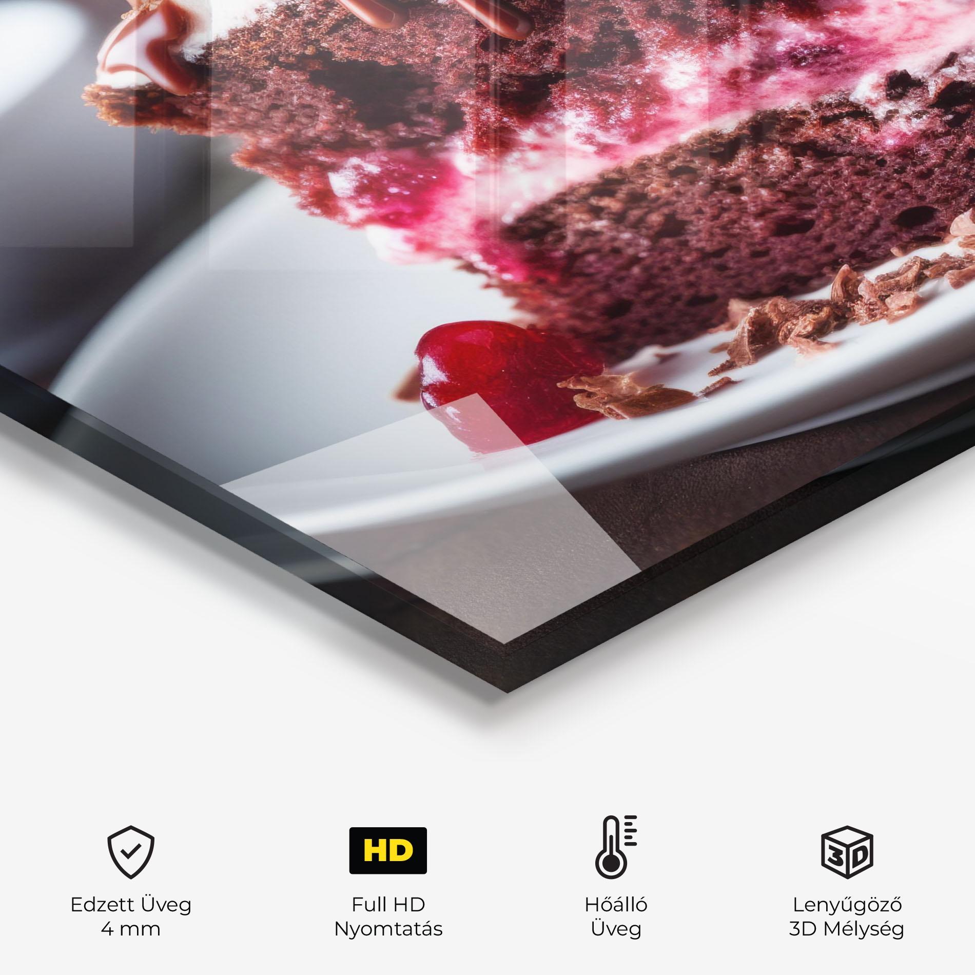 Konyhai üveg hátfal Brown Cake mockup 2