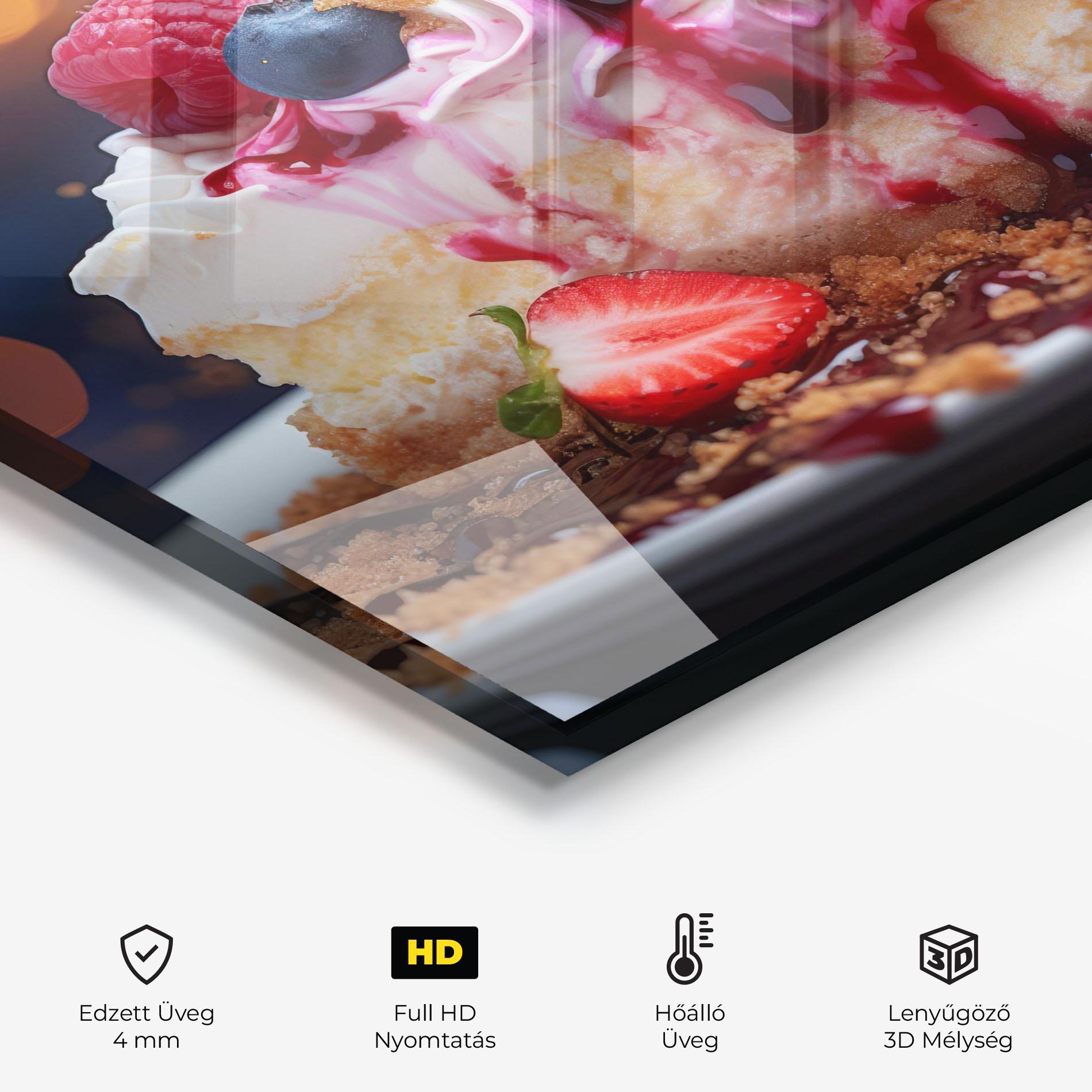 Konyhai üveg hátfal Cheesecake Berries mockup 2