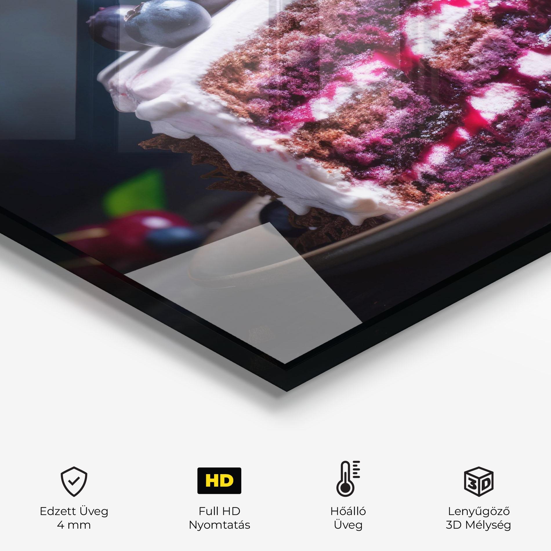 Konyhai üveg hátfal Cherries Cream mockup 2