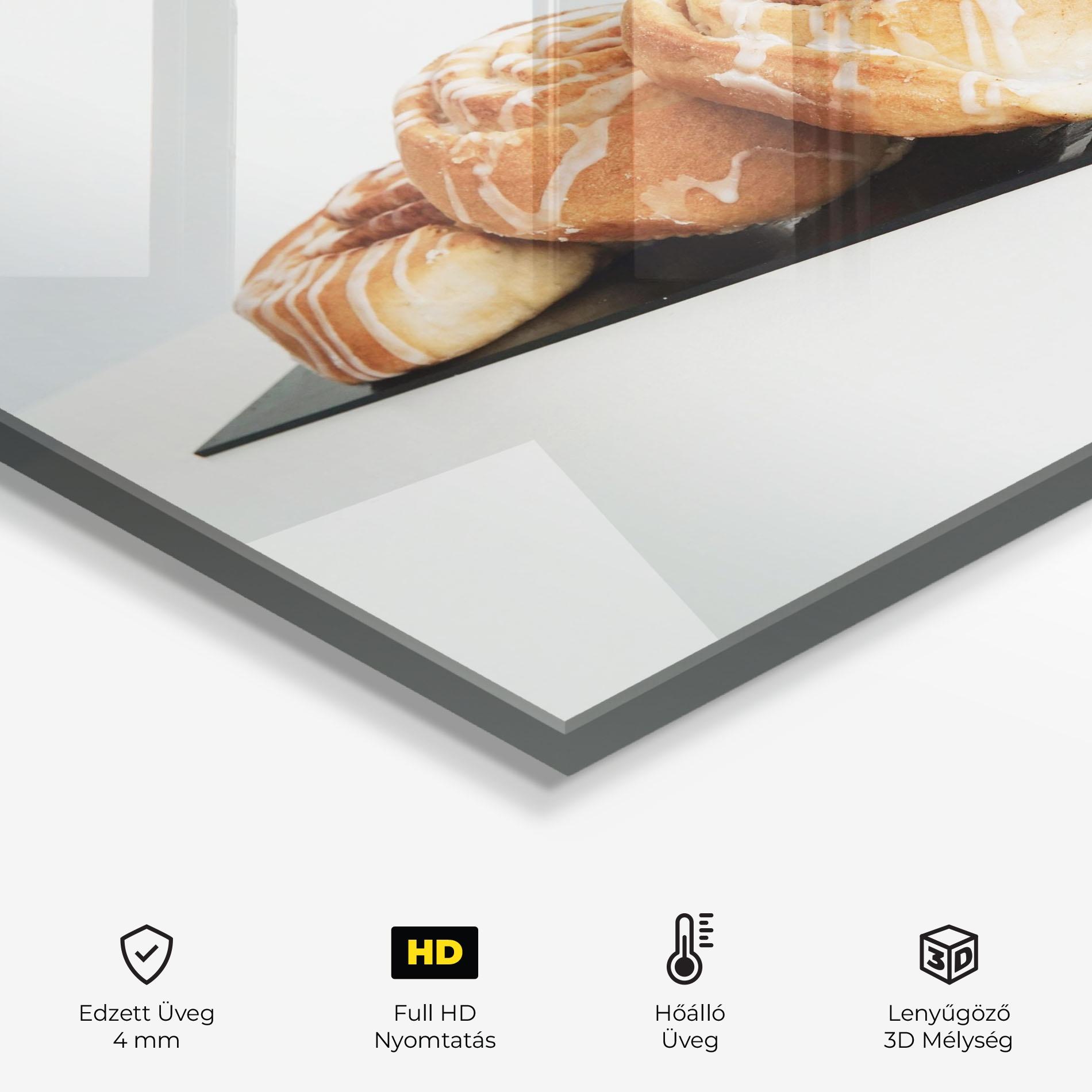 Konyhai üveg hátfal Cinnamon Rolls mockup 2
