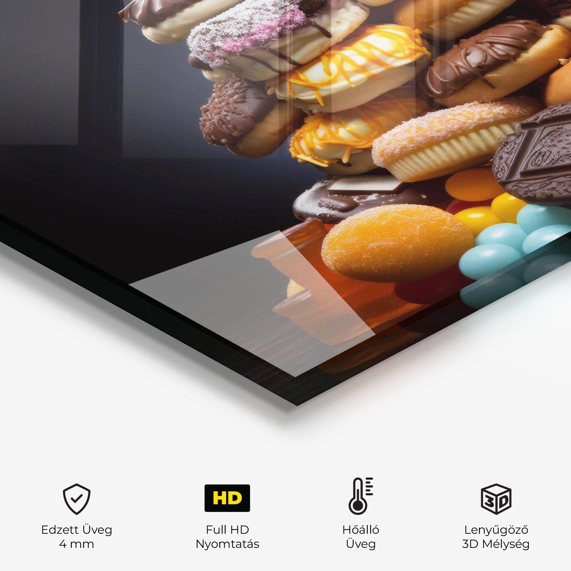 Konyhai üveg hátfal Donuts mockup 2