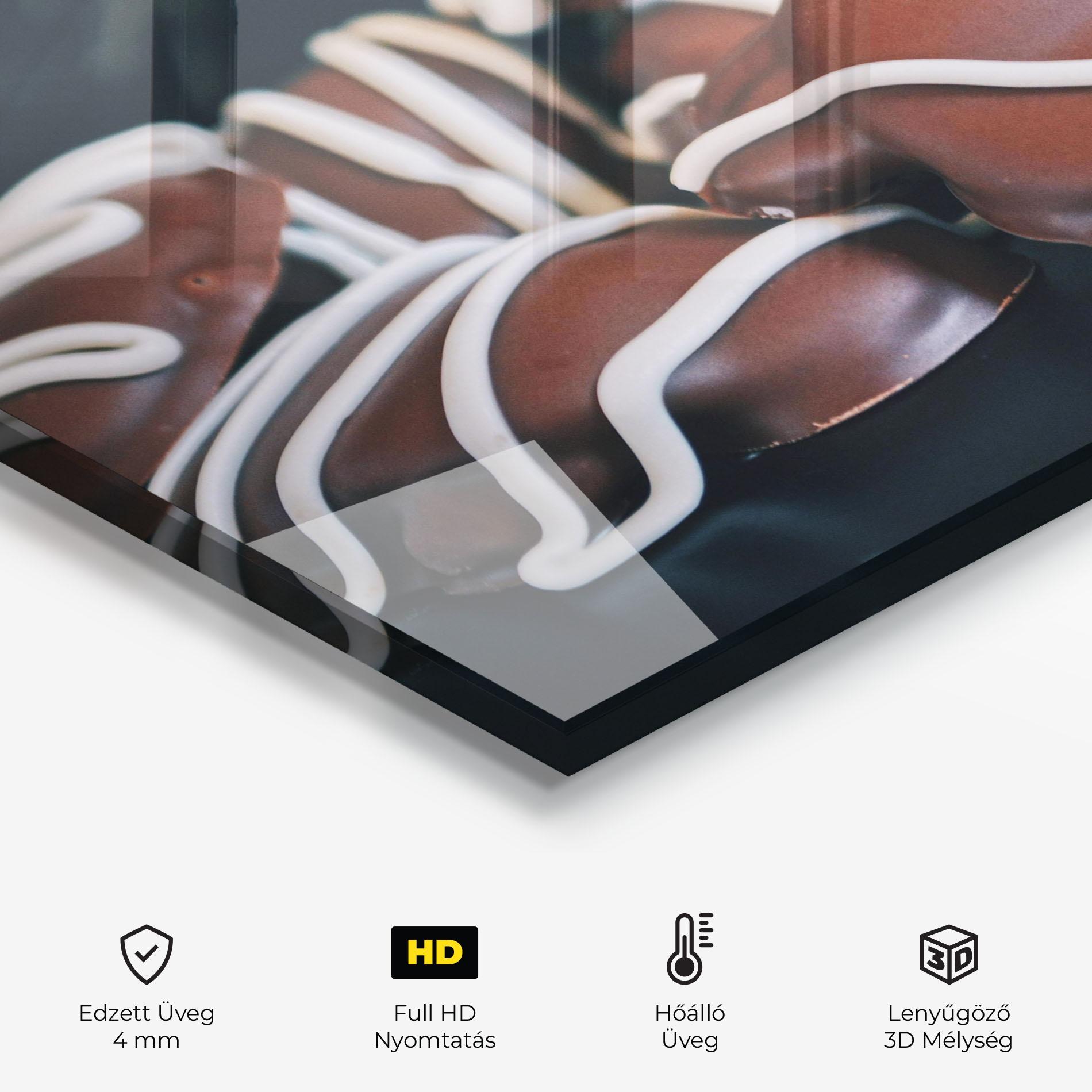 Konyhai üveg hátfal Heart Shaped Chocolate mockup 2