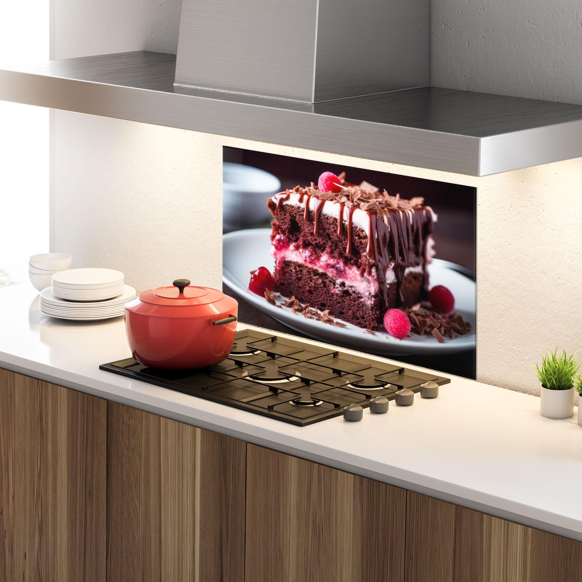 Konyhai üveg hátfal Brown Cake mockup 4