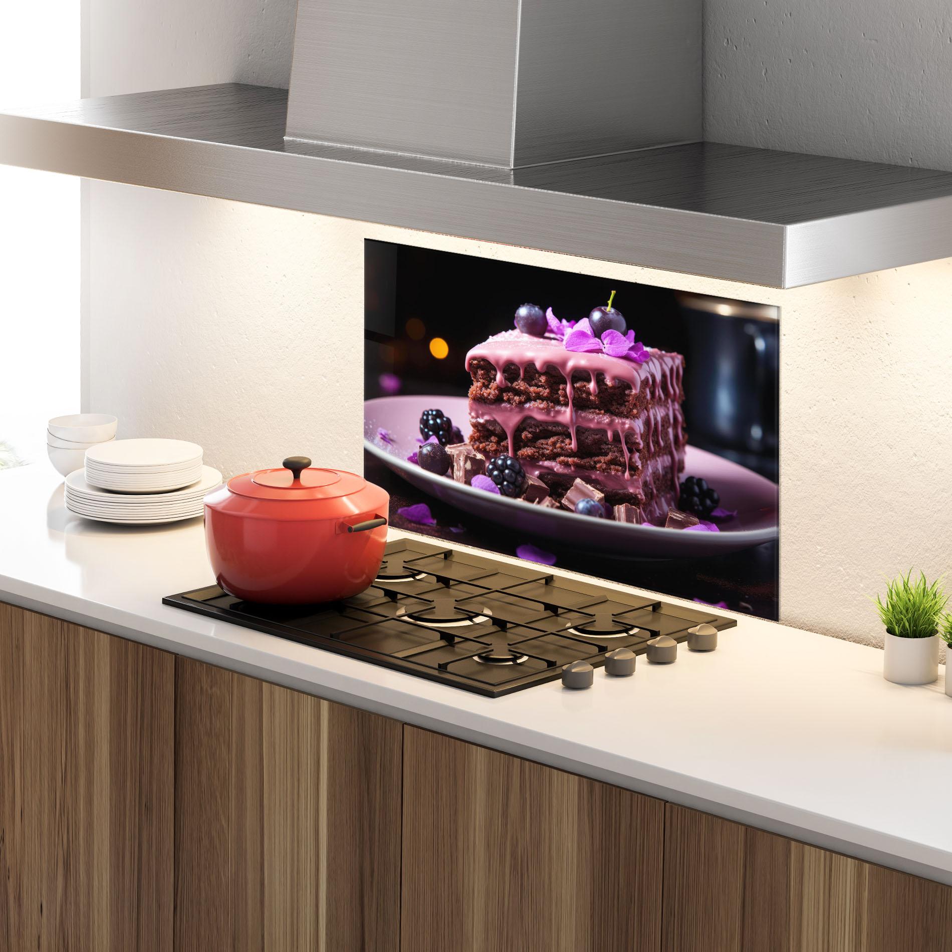 Konyhai üveg hátfal Chocolate Berries mockup 4