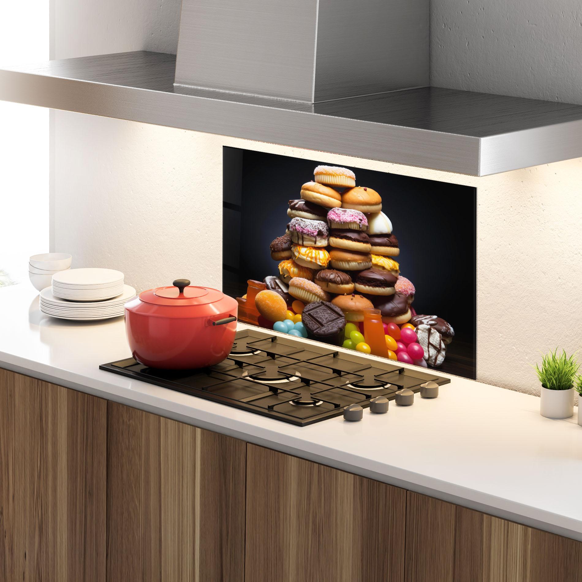 Konyhai üveg hátfal Donuts mockup 4