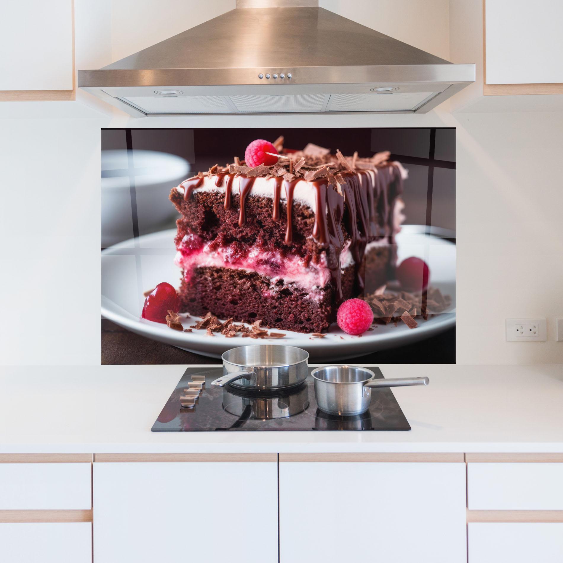 Konyhai üveg hátfal Brown Cake mockup 5