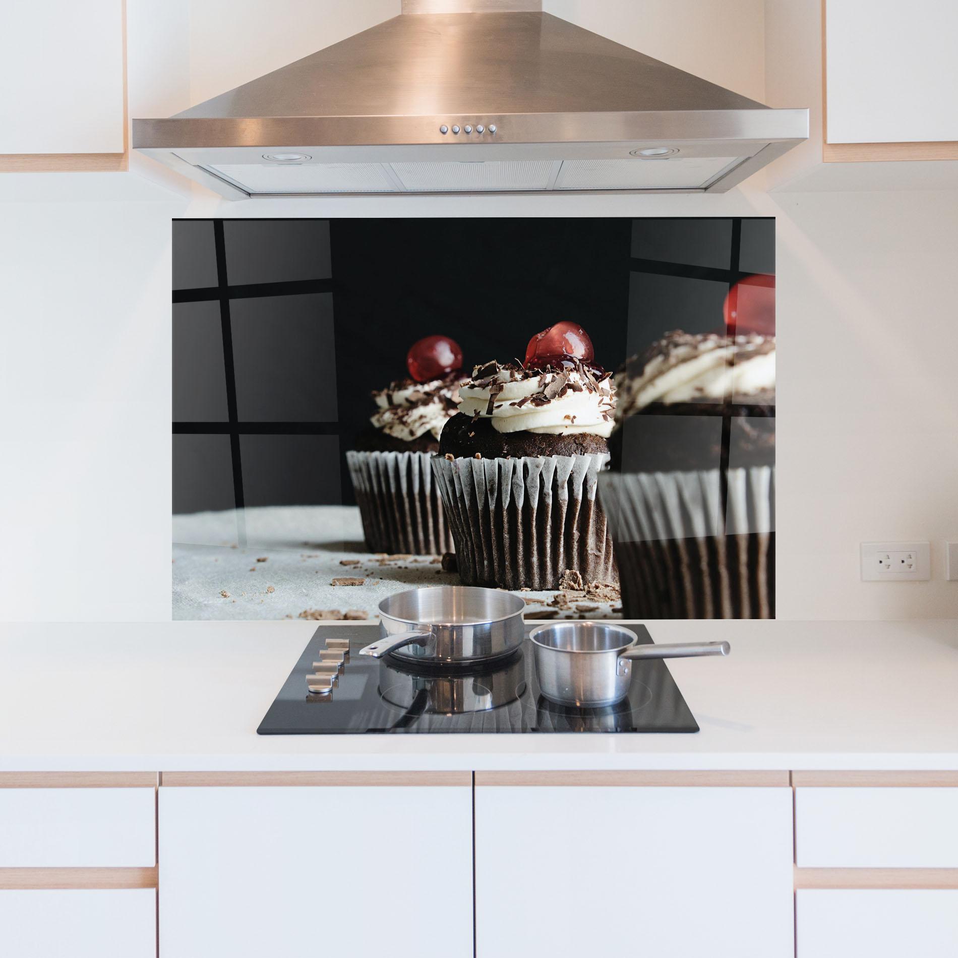 Konyhai üveg hátfal Brown Muffins mockup 5