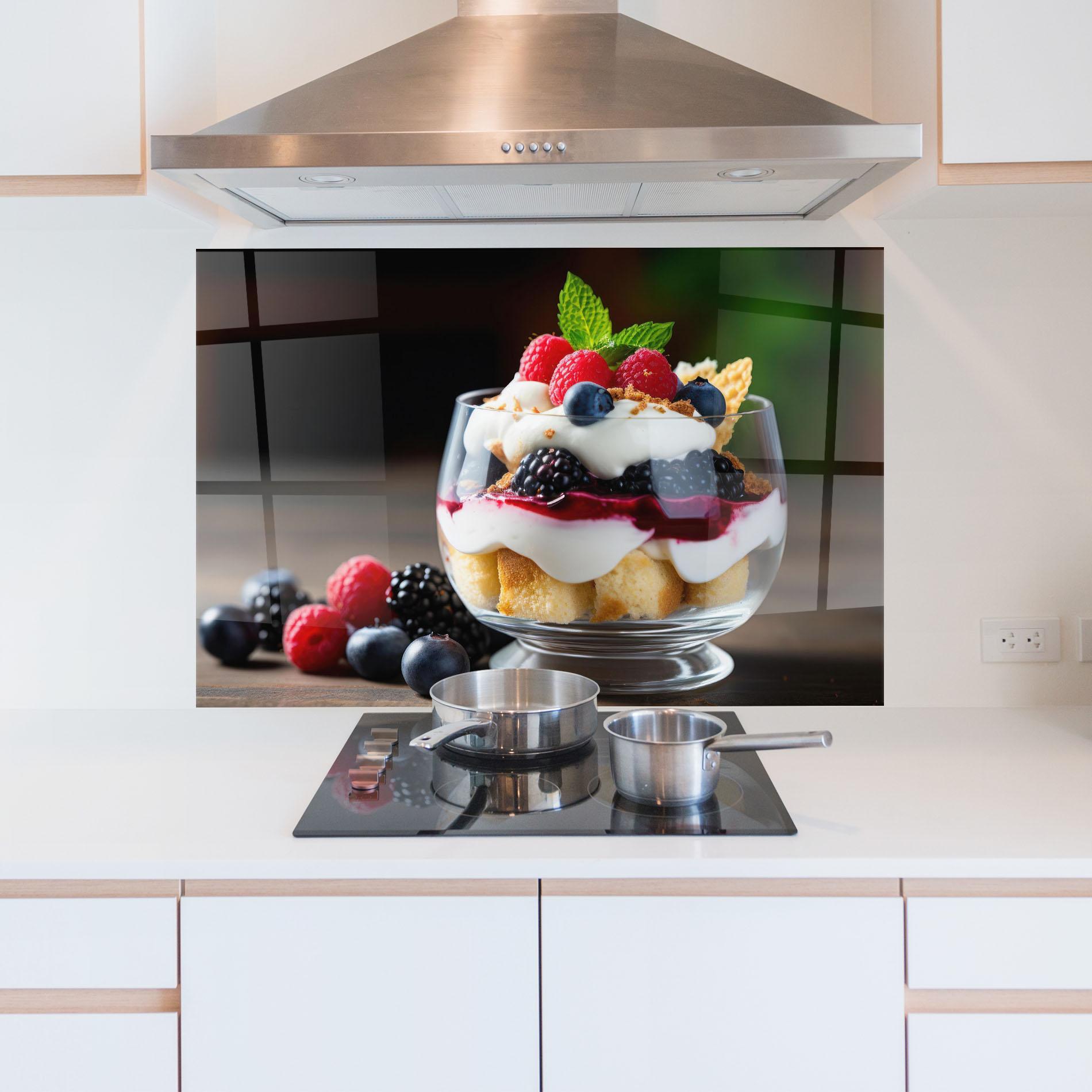 Konyhai üveg hátfal Cup Sweet Dessert mockup 5