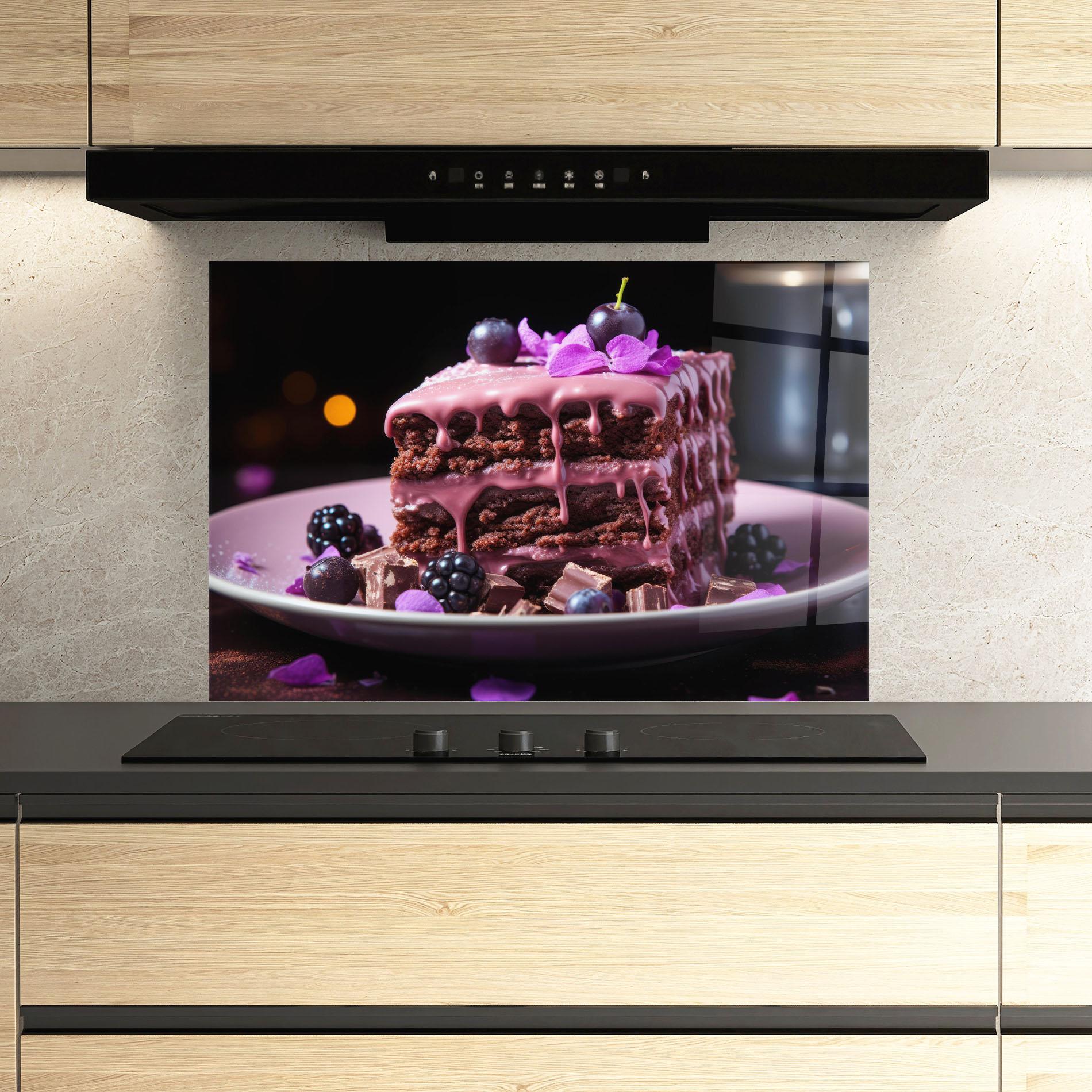 Konyhai üveg hátfal Chocolate Berries mockup 3
