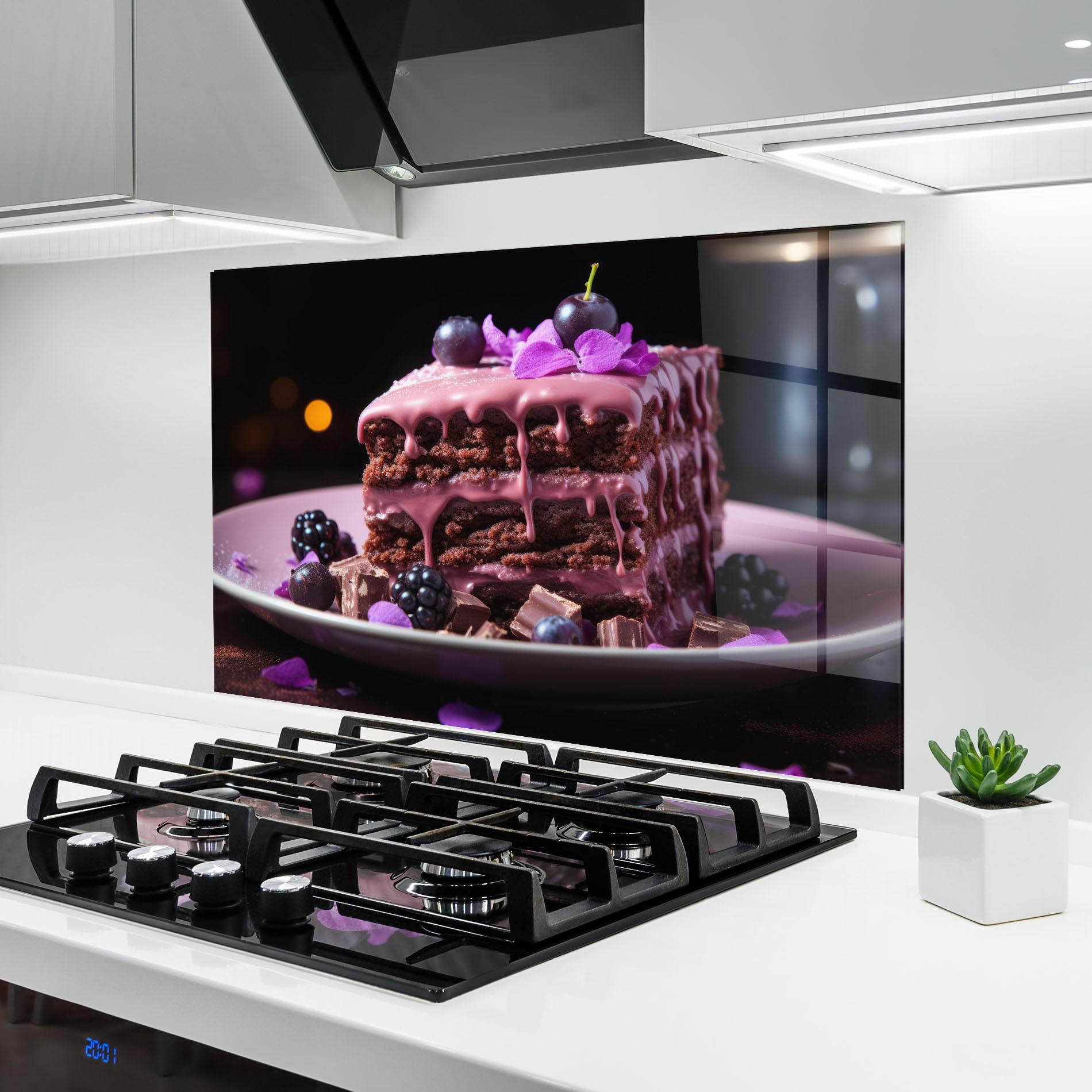 Konyhai üveg hátfal Chocolate Berries mockup 6