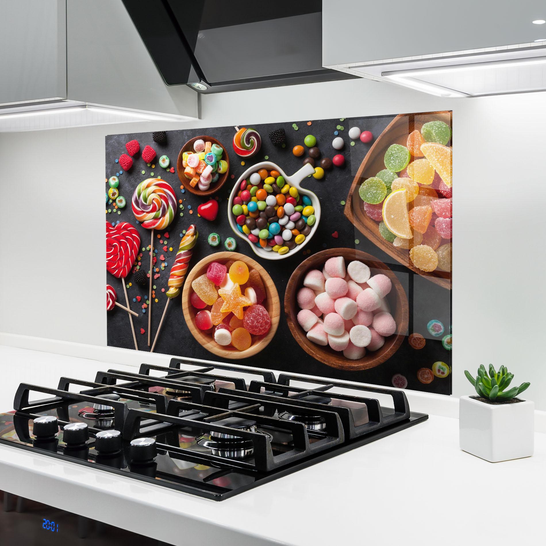 Konyhai üveg hátfal Colorful Candies mockup 6