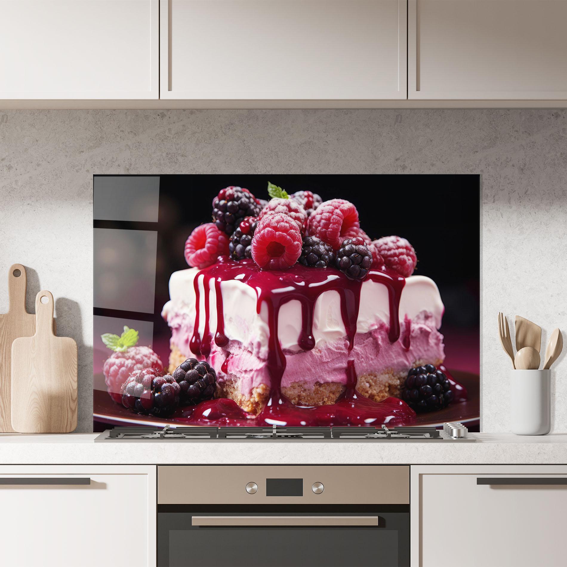 Konyhai üveg hátfal Berries Cream mockup 7