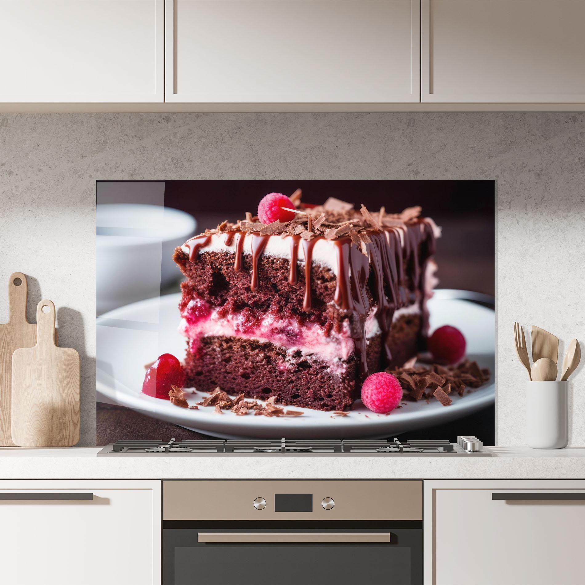 Konyhai üveg hátfal Brown Cake mockup 7