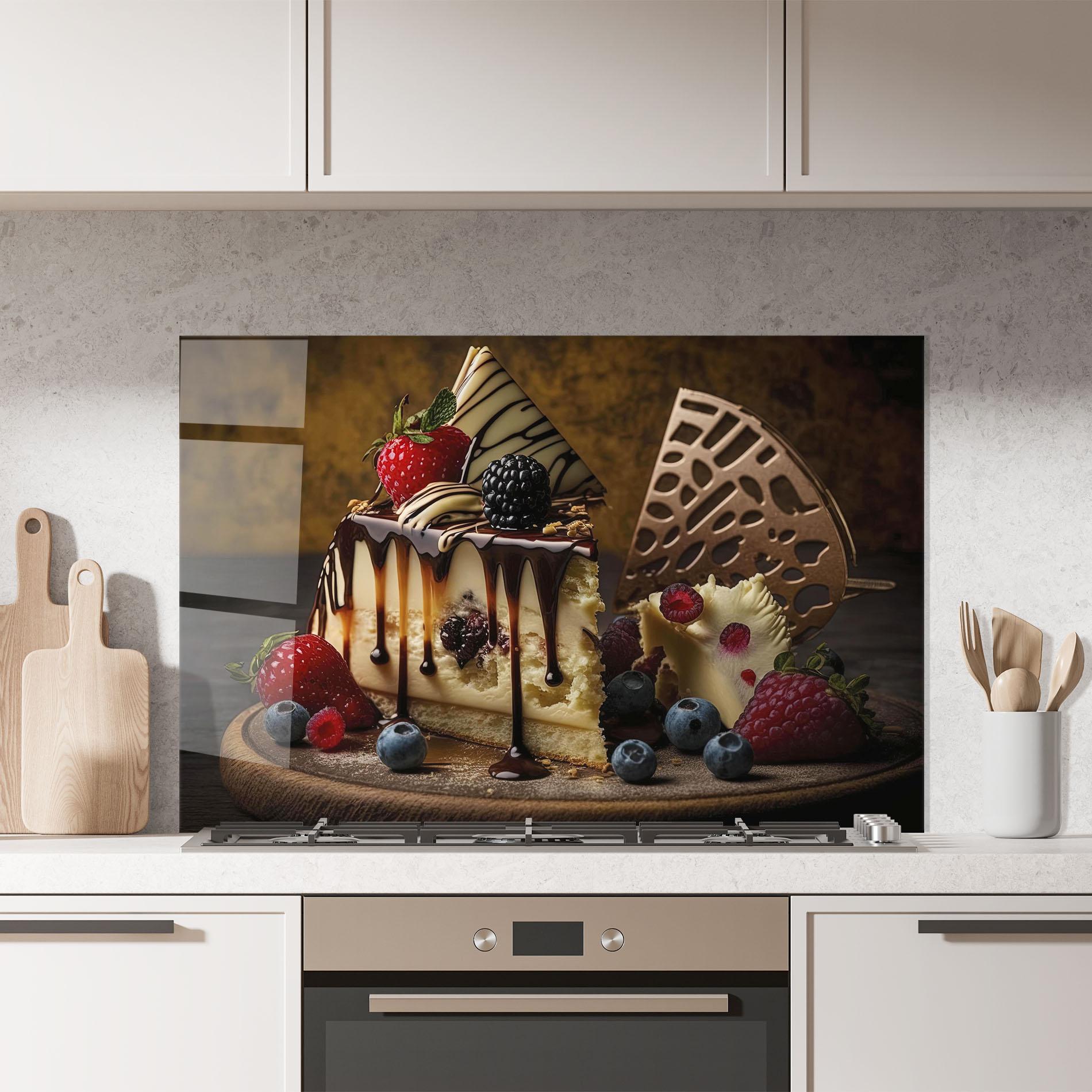 Konyhai üveg hátfal Cheesecake Chocolate mockup 7