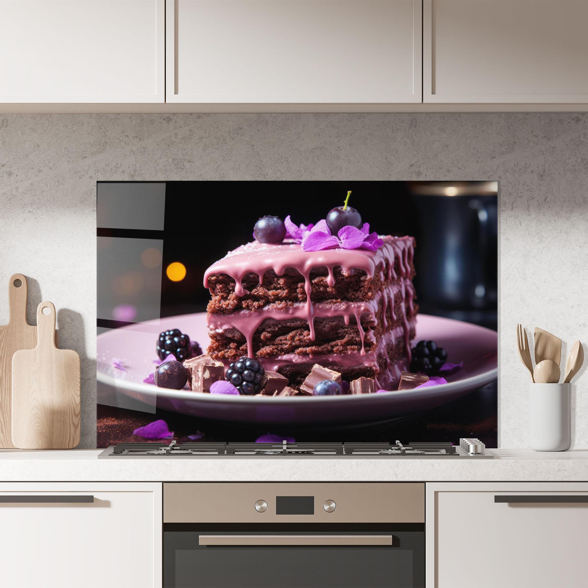 Konyhai üveg hátfal Chocolate Berries mockup 7