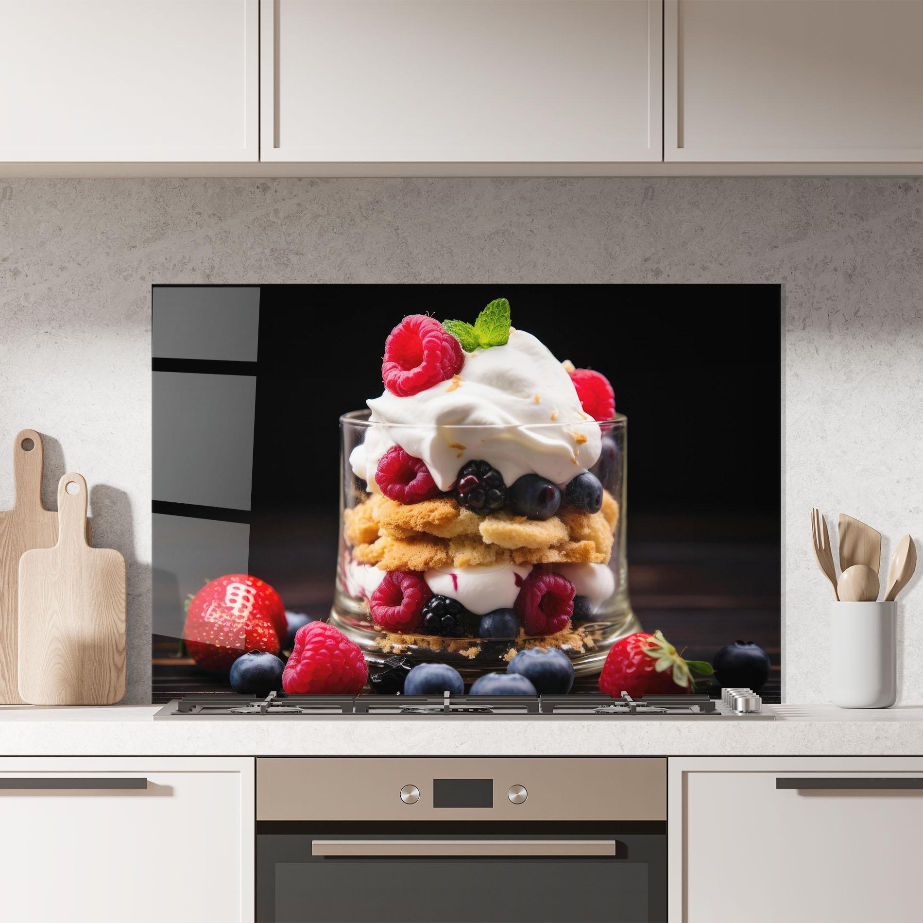 Konyhai üveg hátfal Cup Fruit Dessert mockup 7