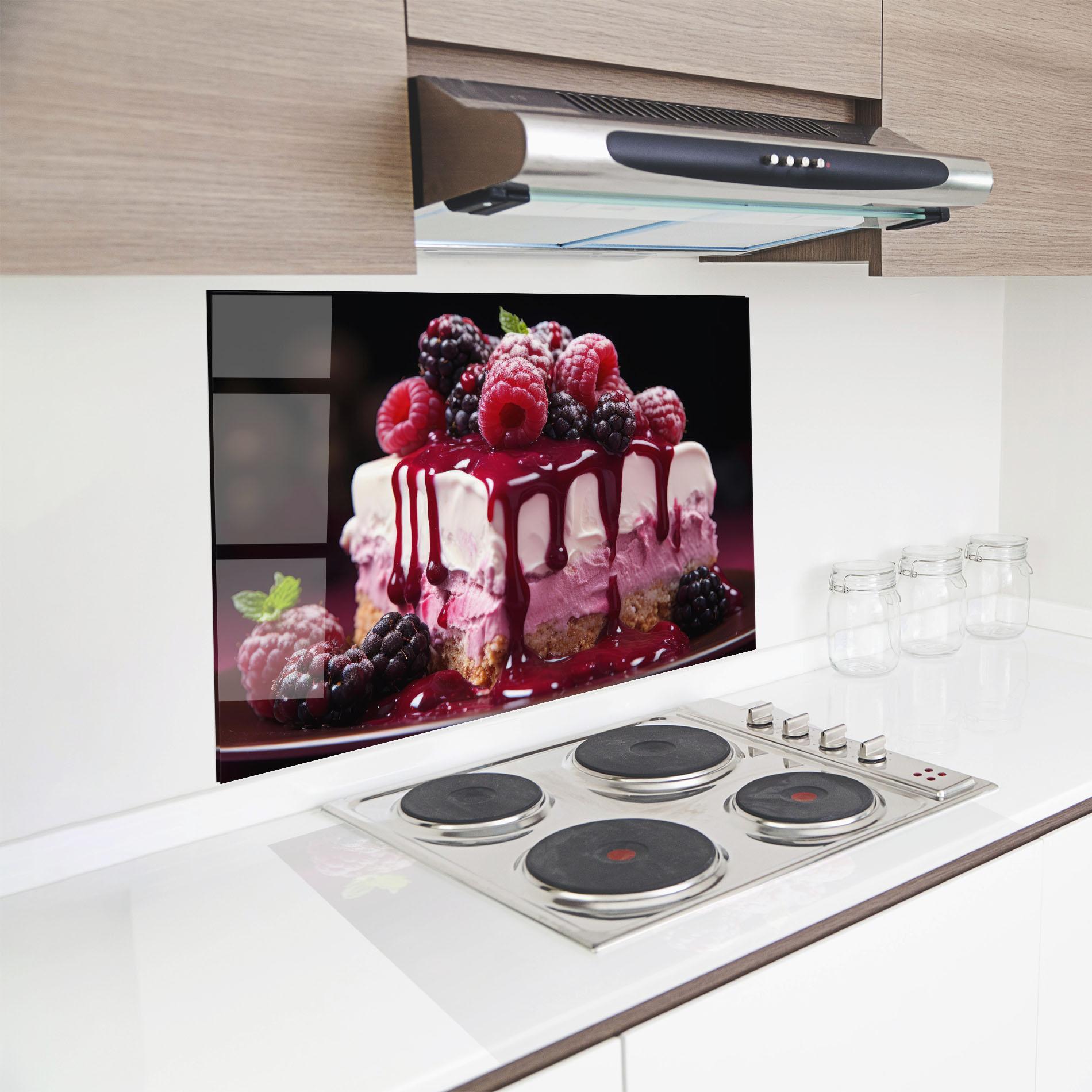 Konyhai üveg hátfal Berries Cream mockup 8
