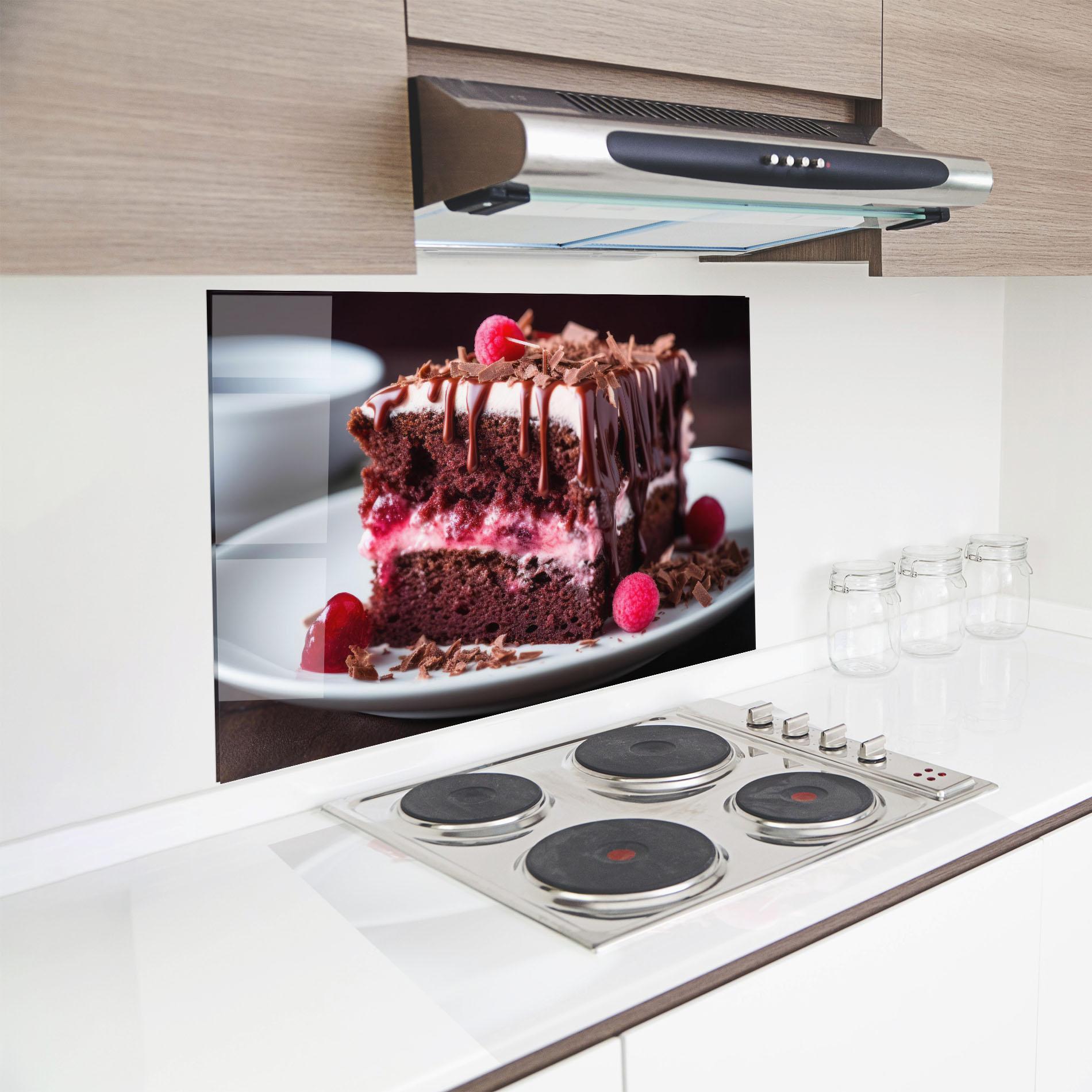 Konyhai üveg hátfal Brown Cake mockup 8