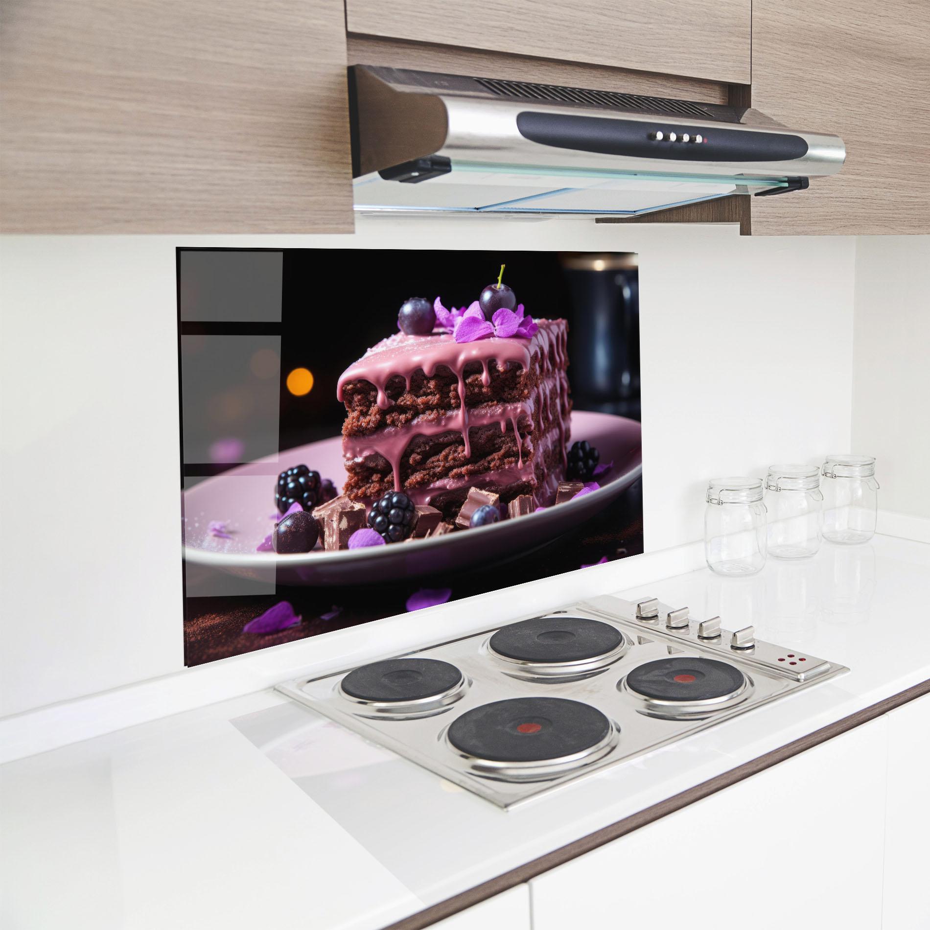 Konyhai üveg hátfal Chocolate Berries mockup 8