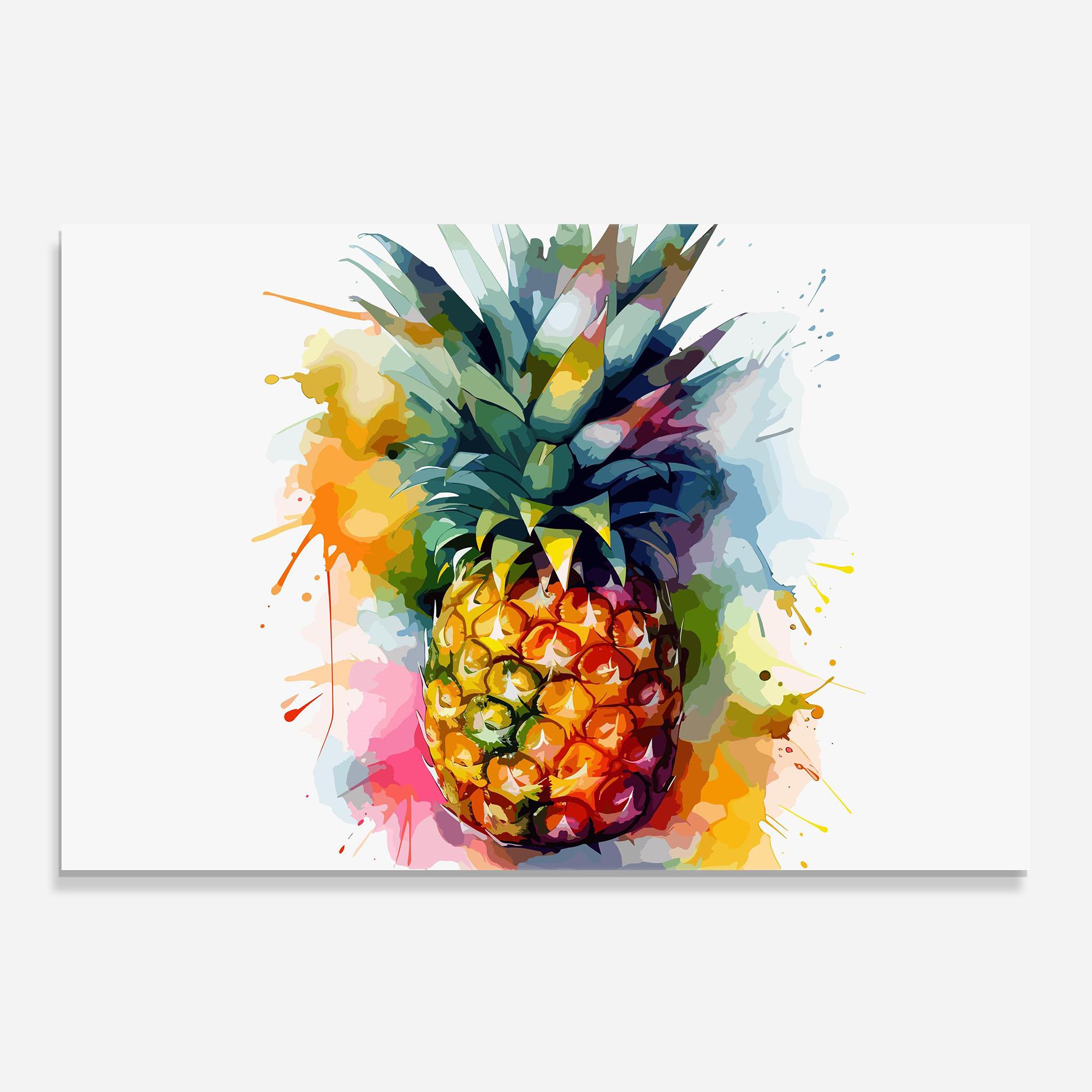 Konyhai üveg hátfal Color Mix Pineapple mockup 0
