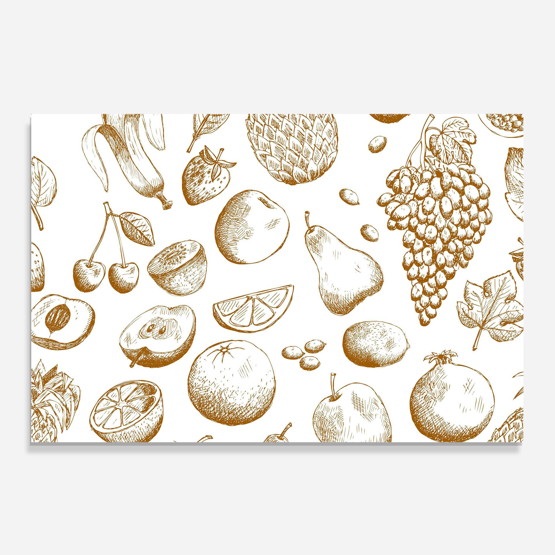 Konyhai üveg hátfal Floating Fruits mockup 0