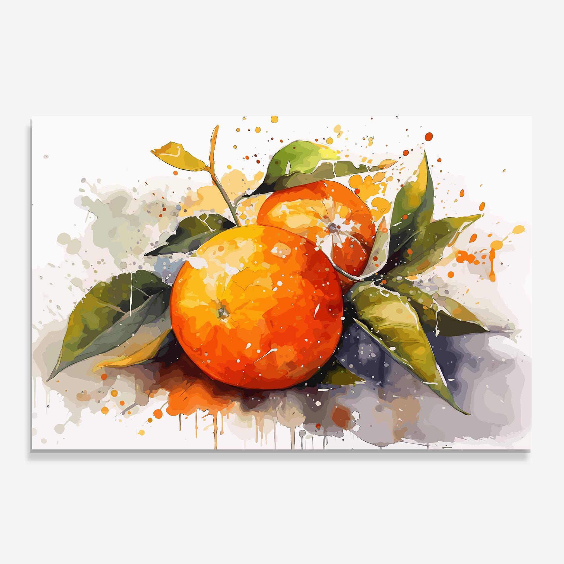 Konyhai üveg hátfal Watercolor Orange mockup 0