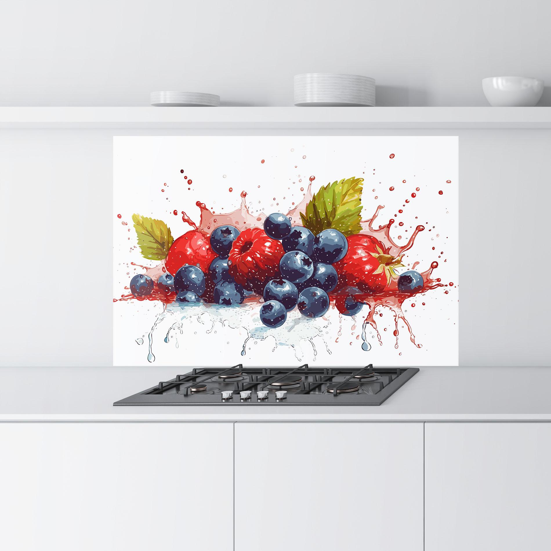 Konyhai üveg hátfal Berries Art mockup 9