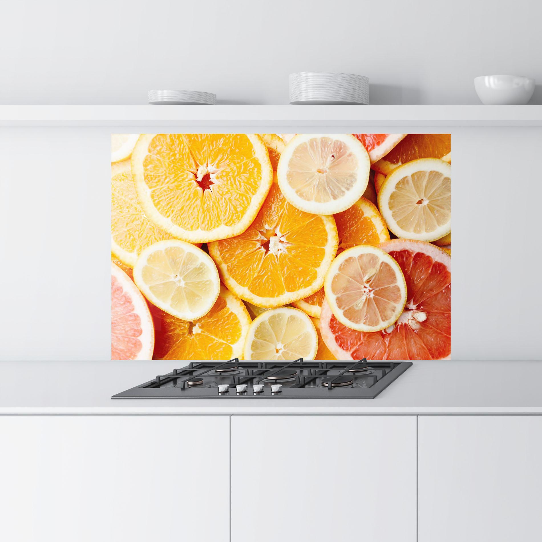 Konyhai üveg hátfal Citrus Fruits mockup 9