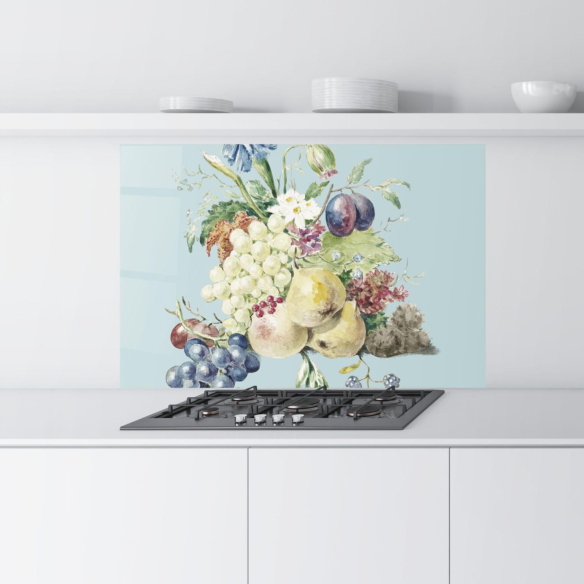 Konyhai üveg hátfal Fruit Paintig mockup 9