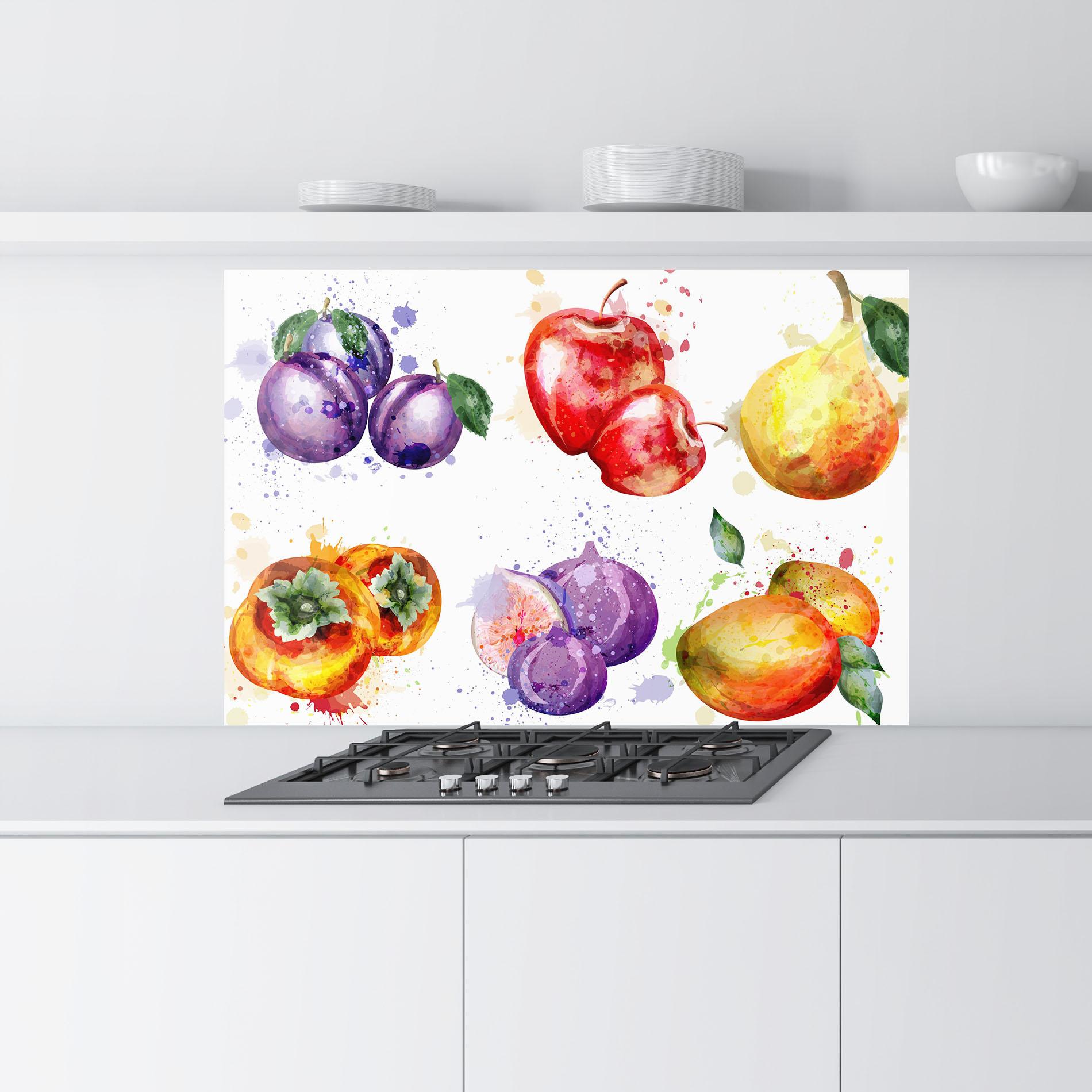 Konyhai üveg hátfal Fruits Art mockup 9