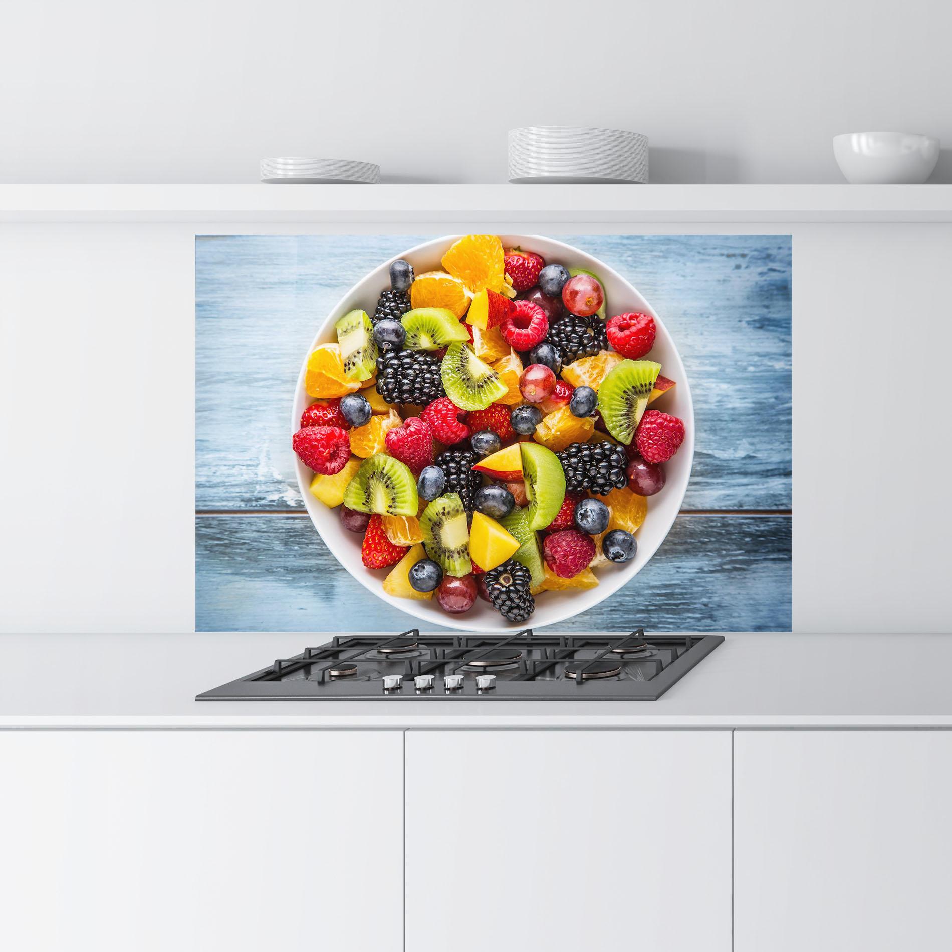 Konyhai üveg hátfal Tropical Fruit Salad mockup 9