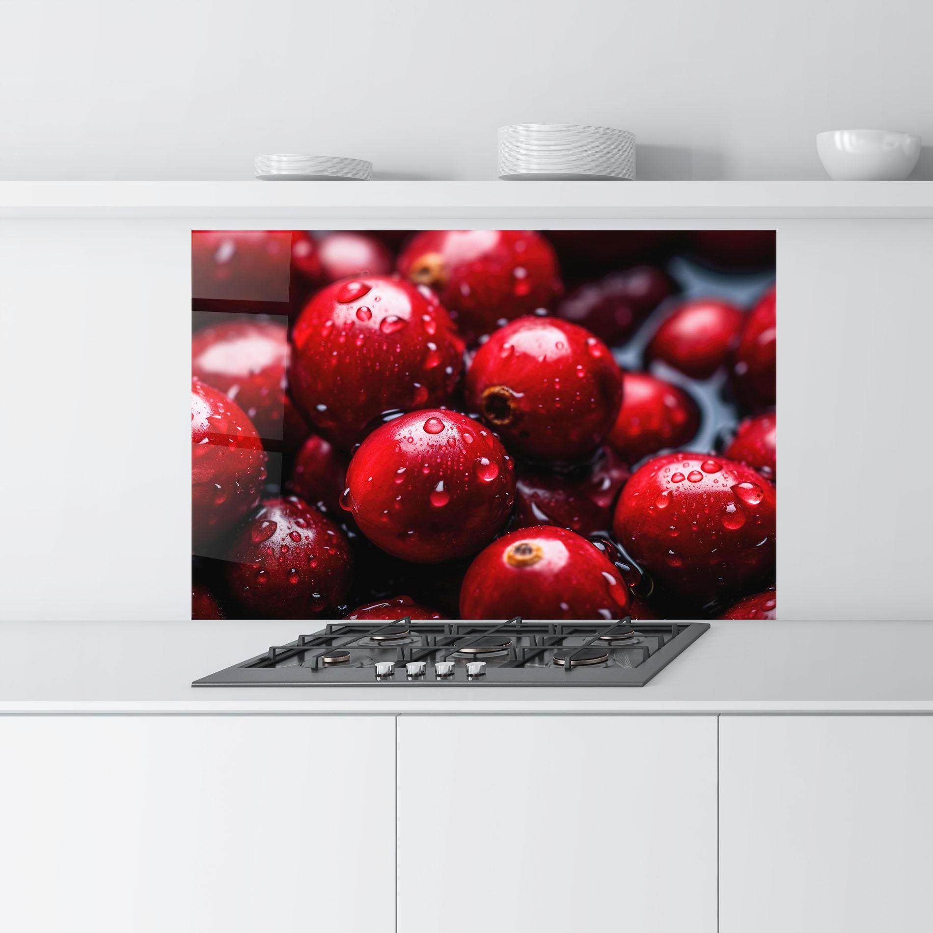 Konyhai üveg hátfal Wet Cranberries mockup 9
