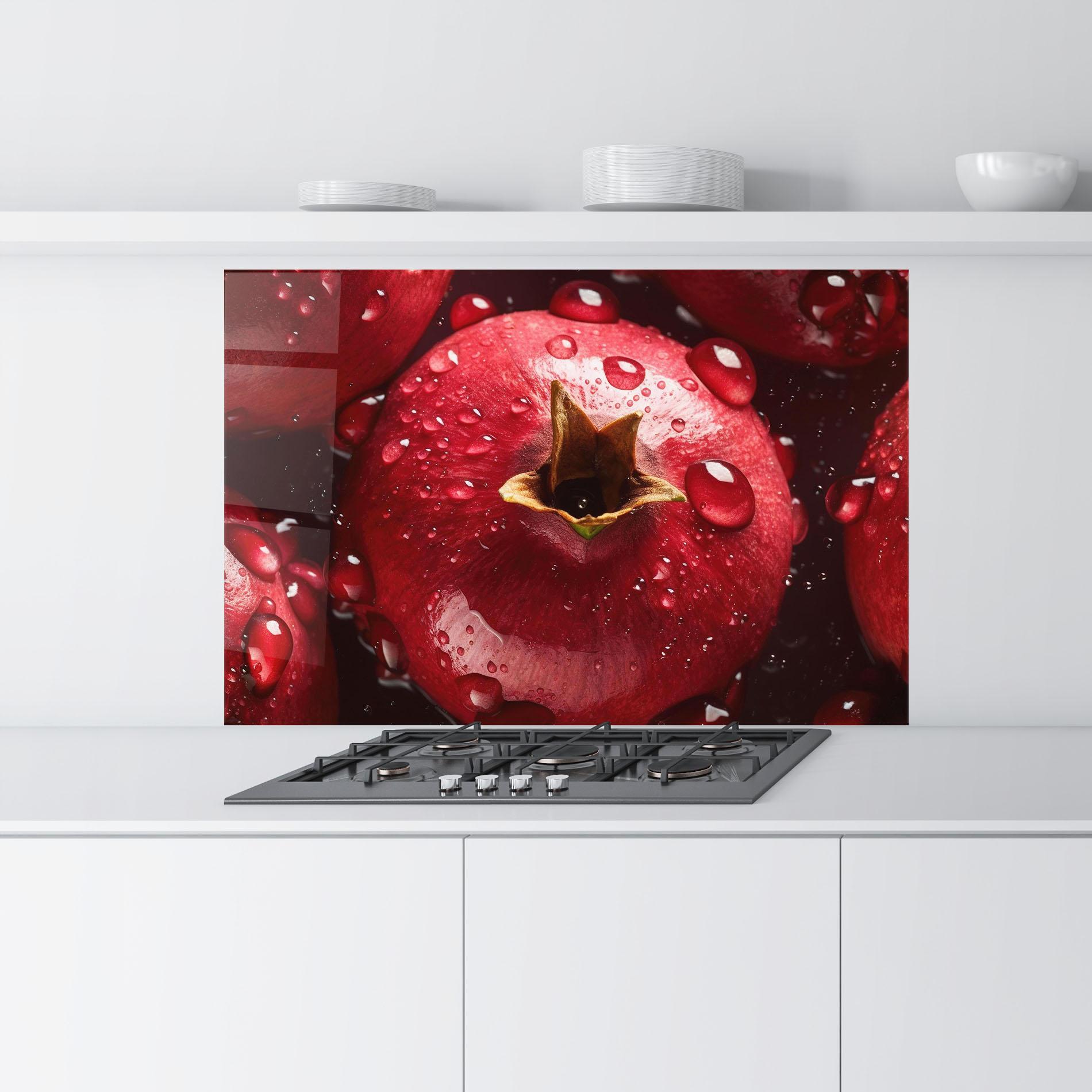Konyhai üveg hátfal Wet Pomegranate mockup 9