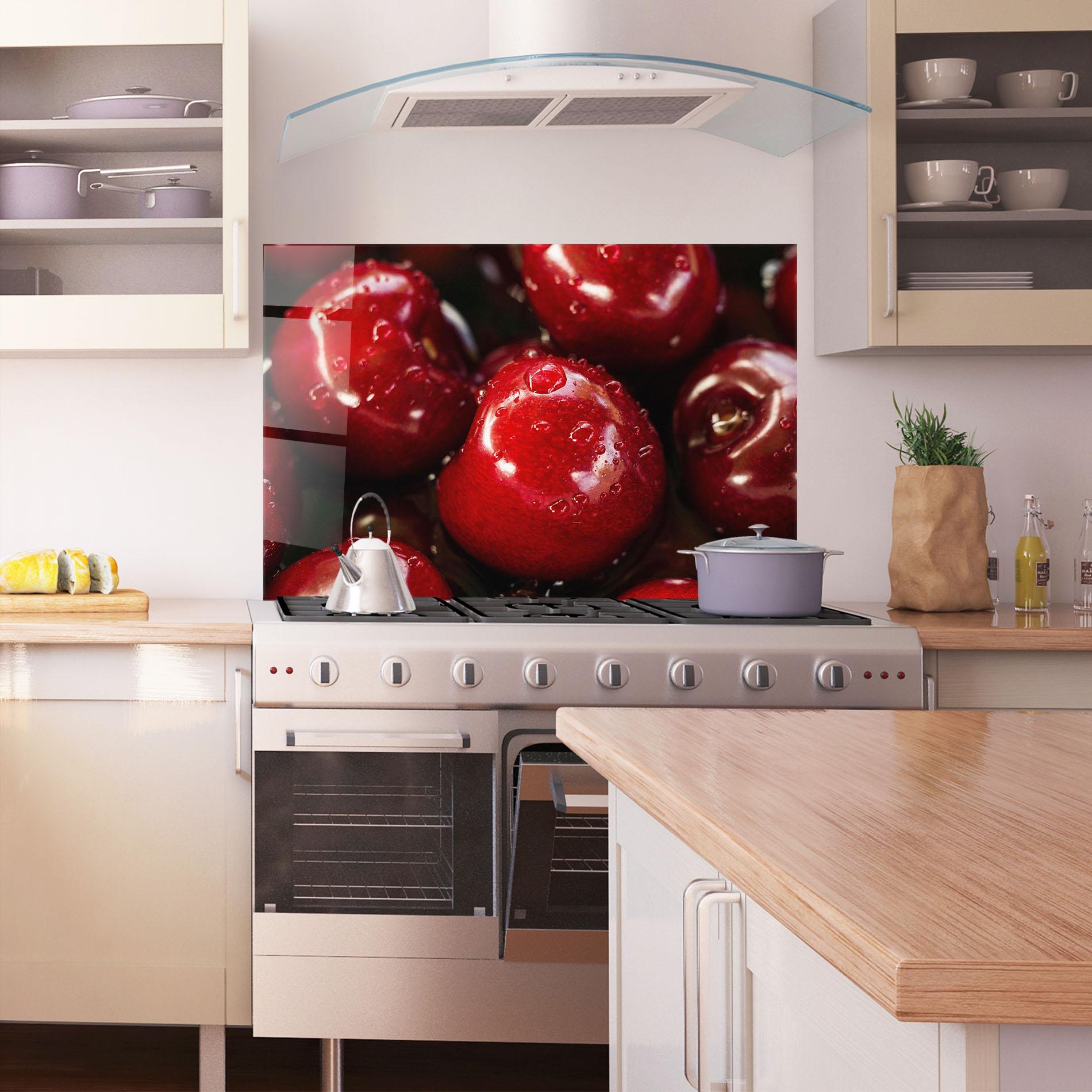Konyhai üveg hátfal Cherries mockup 1