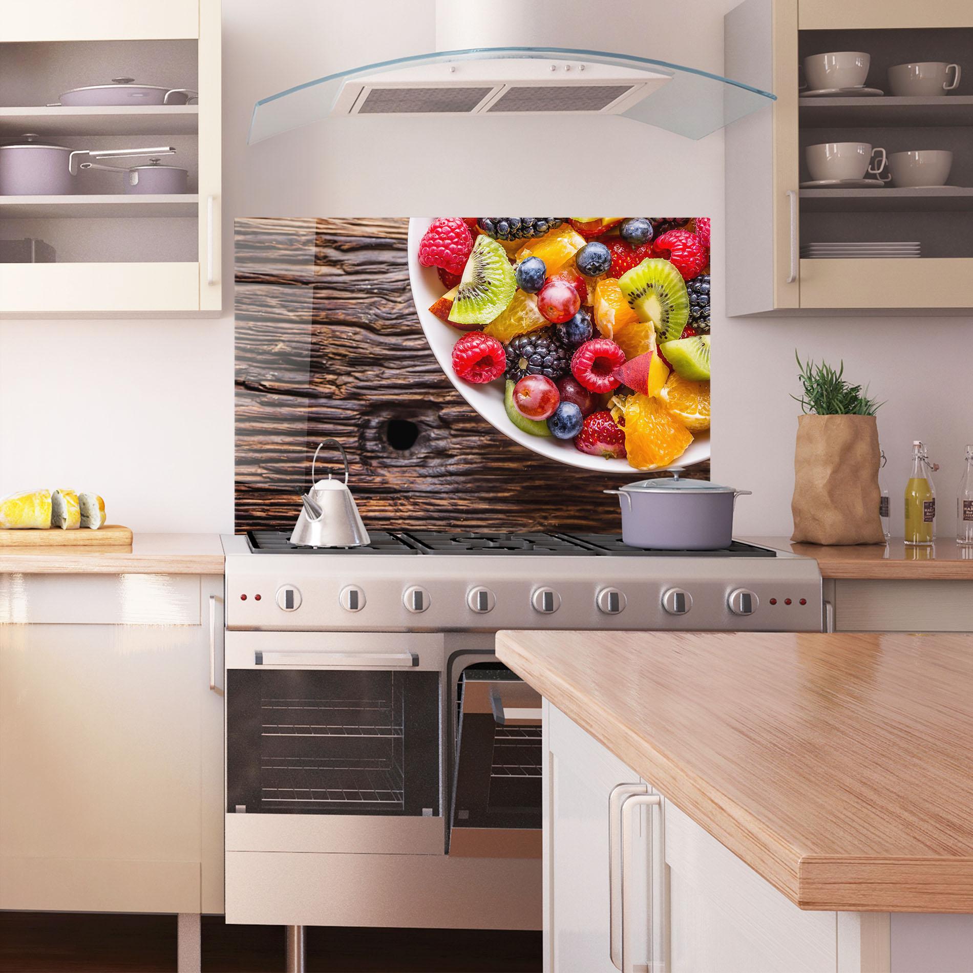 Konyhai üveg hátfal Fresh Fruit Salad mockup 1