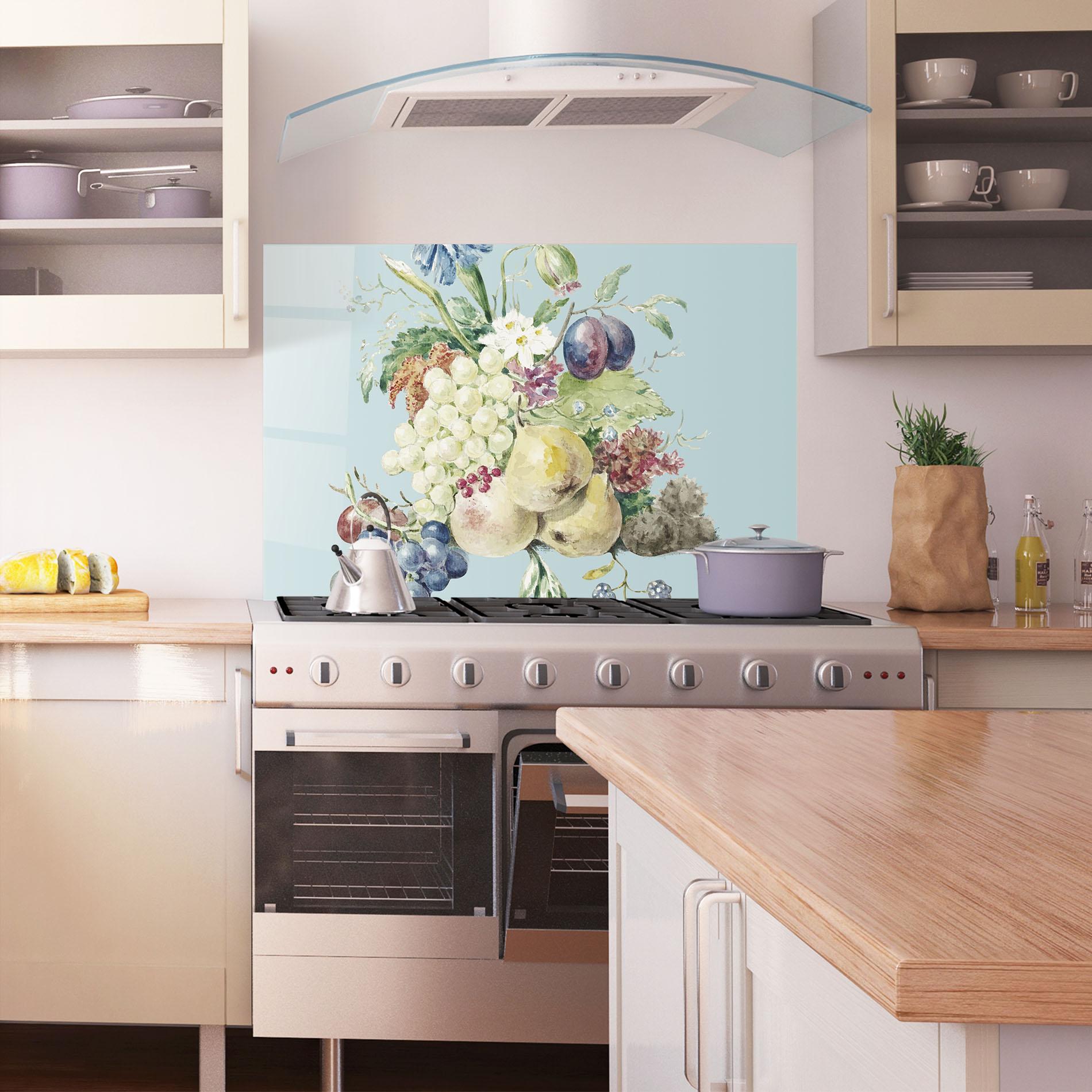 Konyhai üveg hátfal Fruit Paintig mockup 1