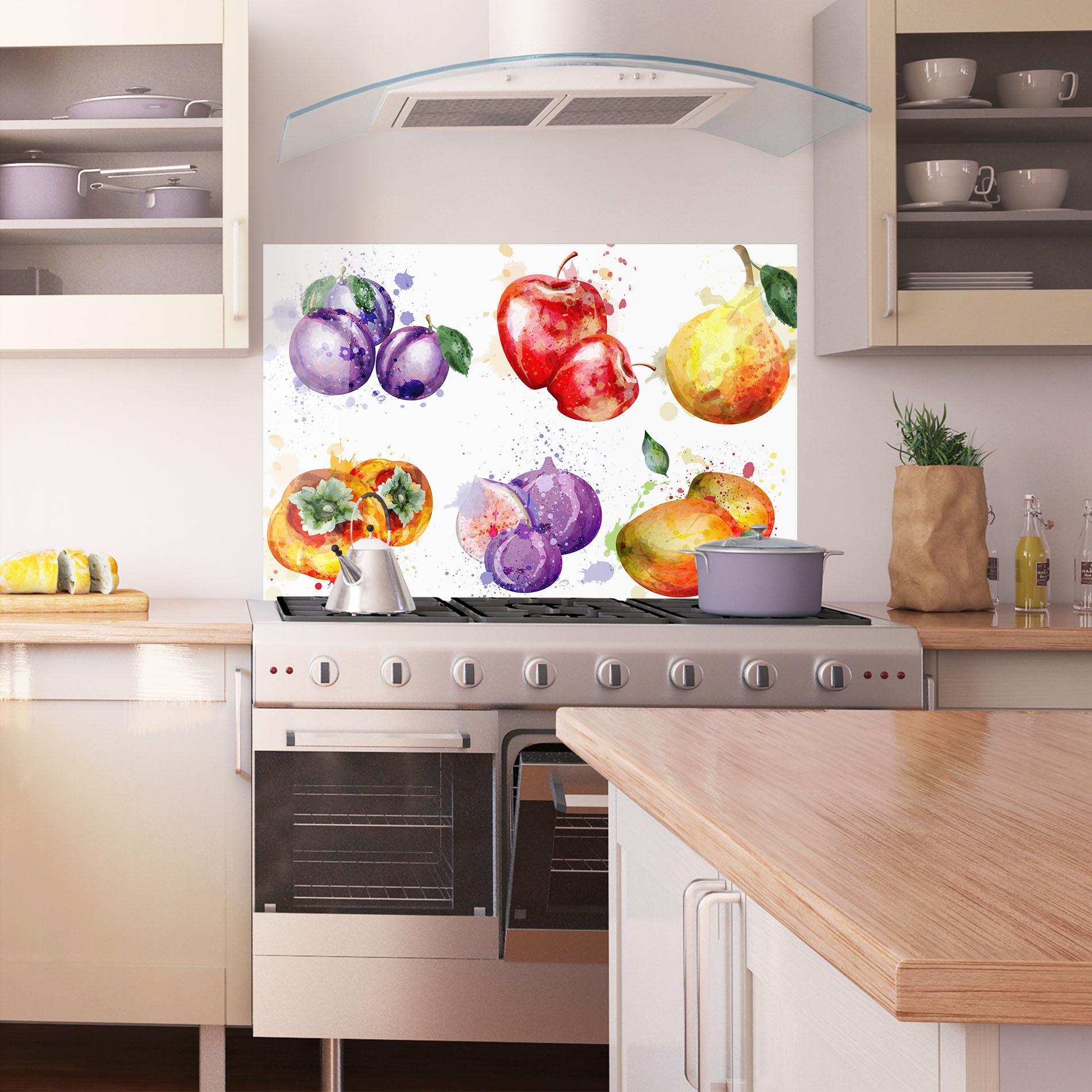 Konyhai üveg hátfal Fruits Art mockup 1